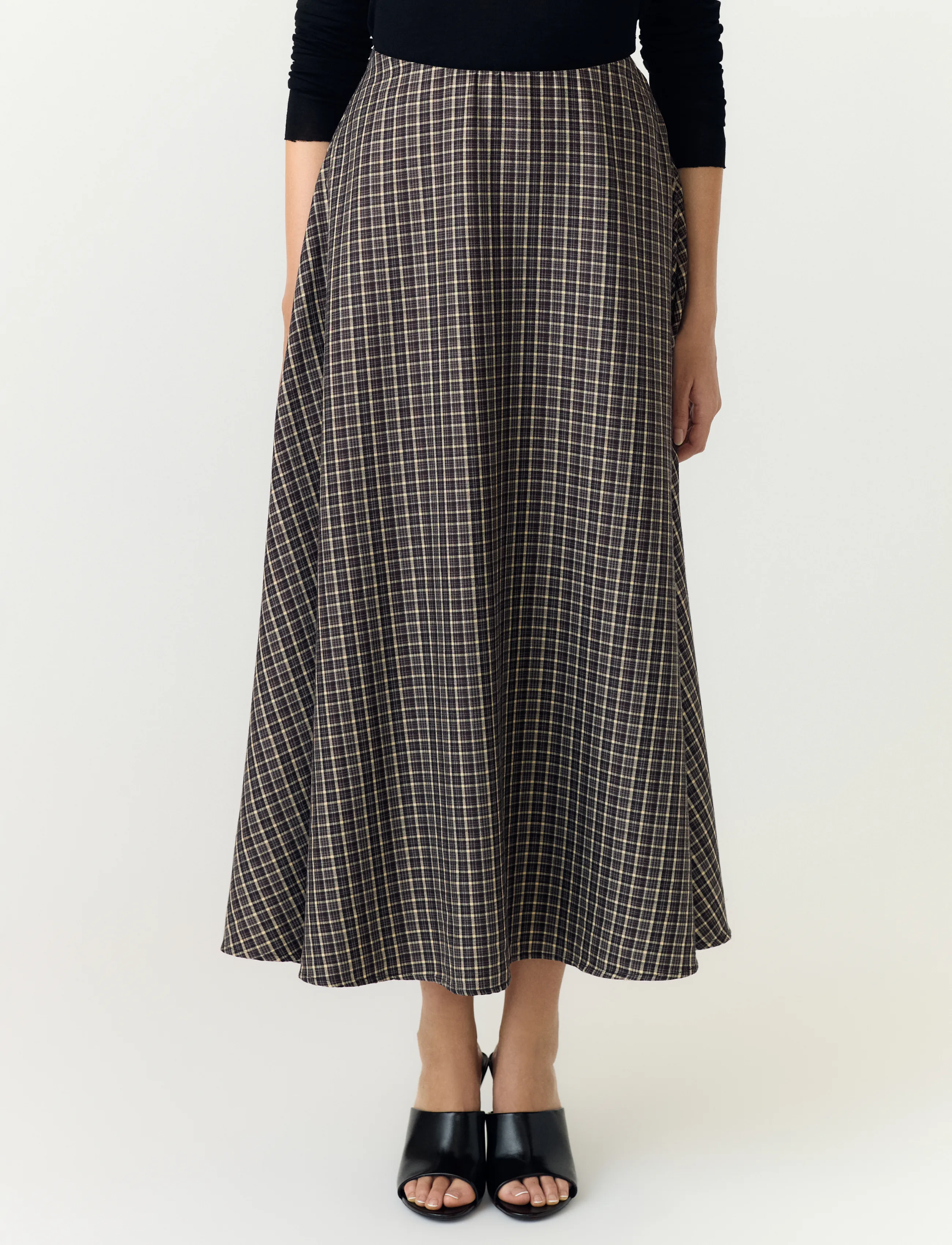 YAS Yastulva Hw Long Skirt S., 42, Black, Nederdele > Maxi Nederdele, Dame