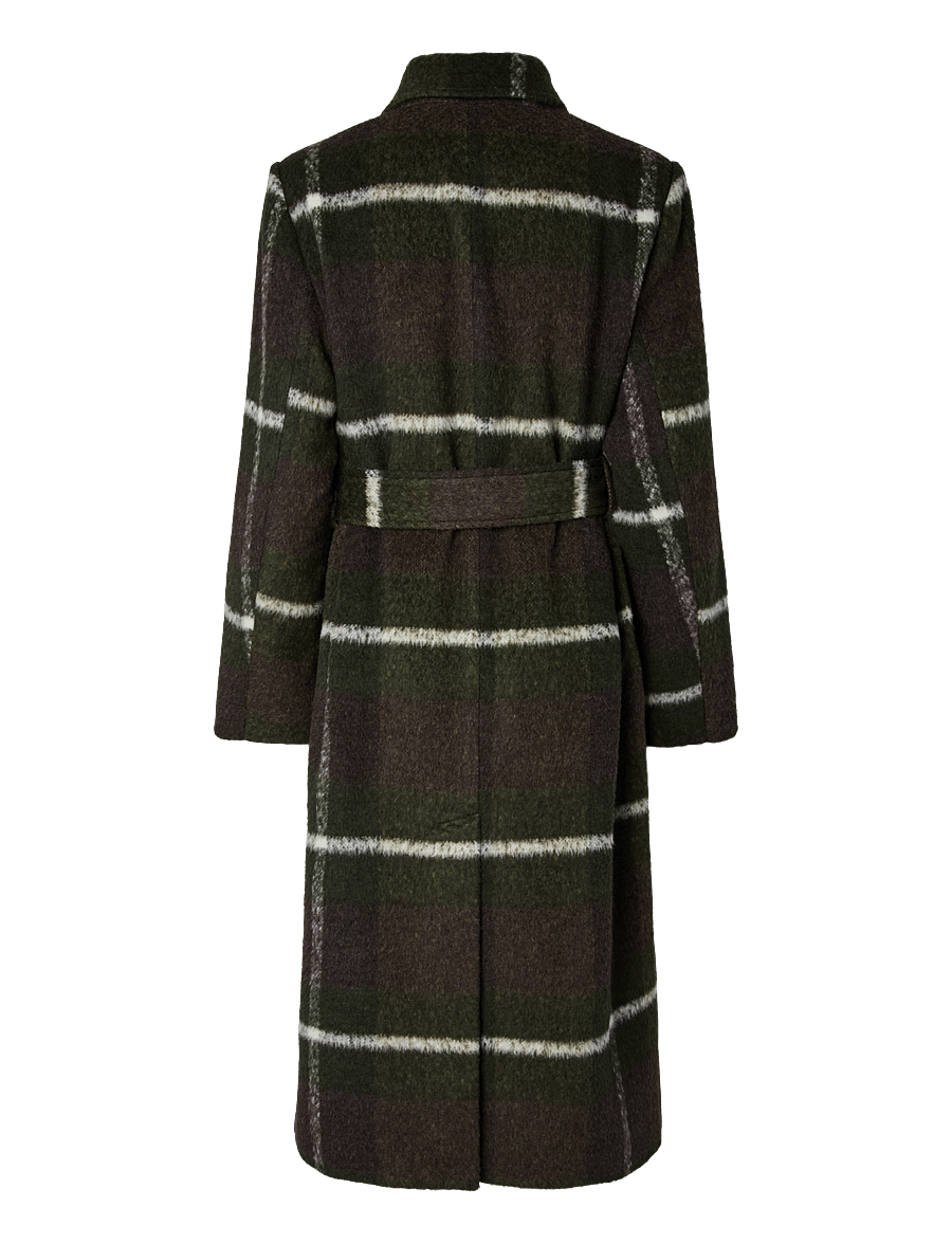 YAS - YASCHECKLY LONG COAT - forest night - 2