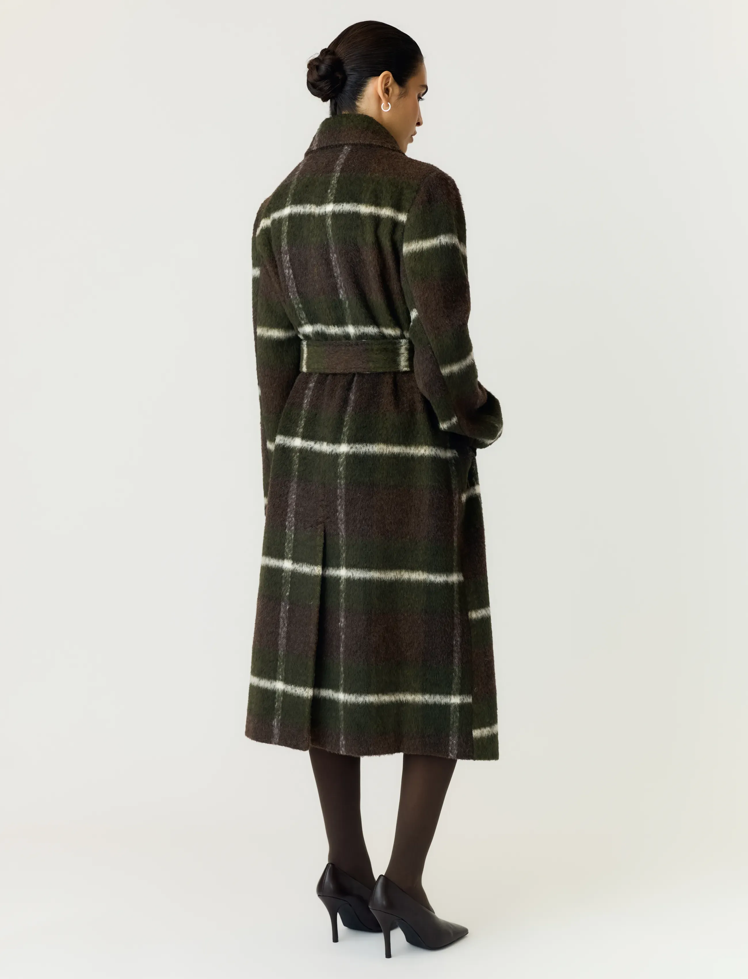 YAS - YASCHECKLY LONG COAT - forest night - 3