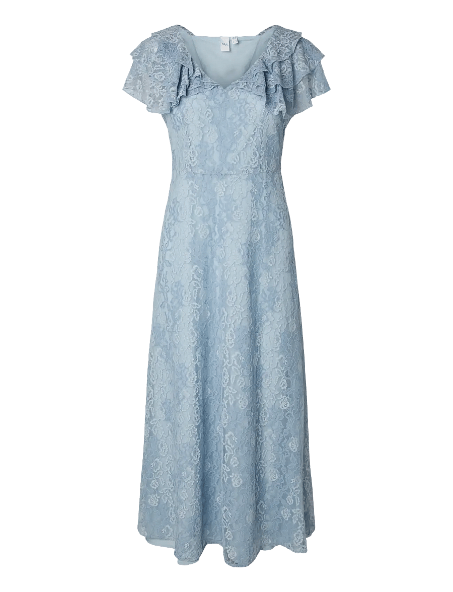 YAS - YASLOVISA SS ANKLE LACE DRESS - D2D - blondekjoler - skyway - 1
