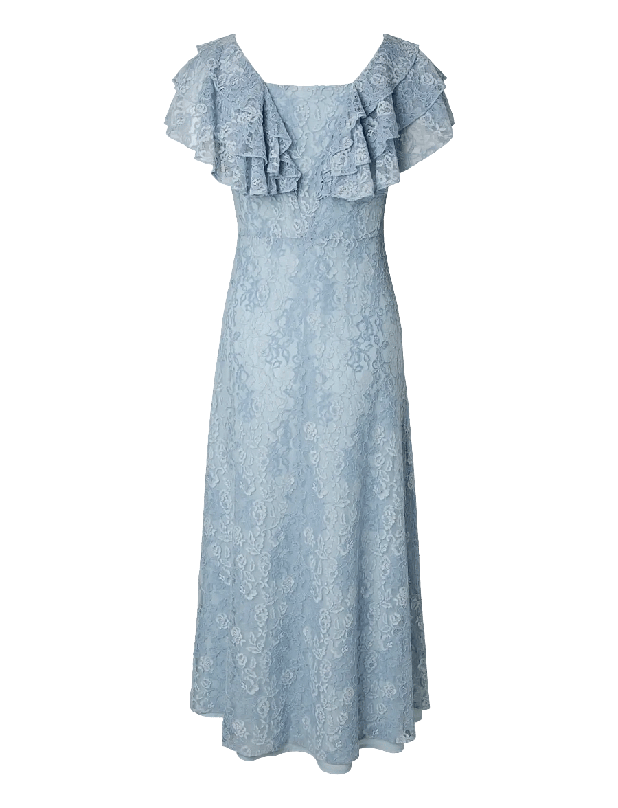 YAS - YASLOVISA SS ANKLE LACE DRESS - D2D - blondekjoler - skyway - 2
