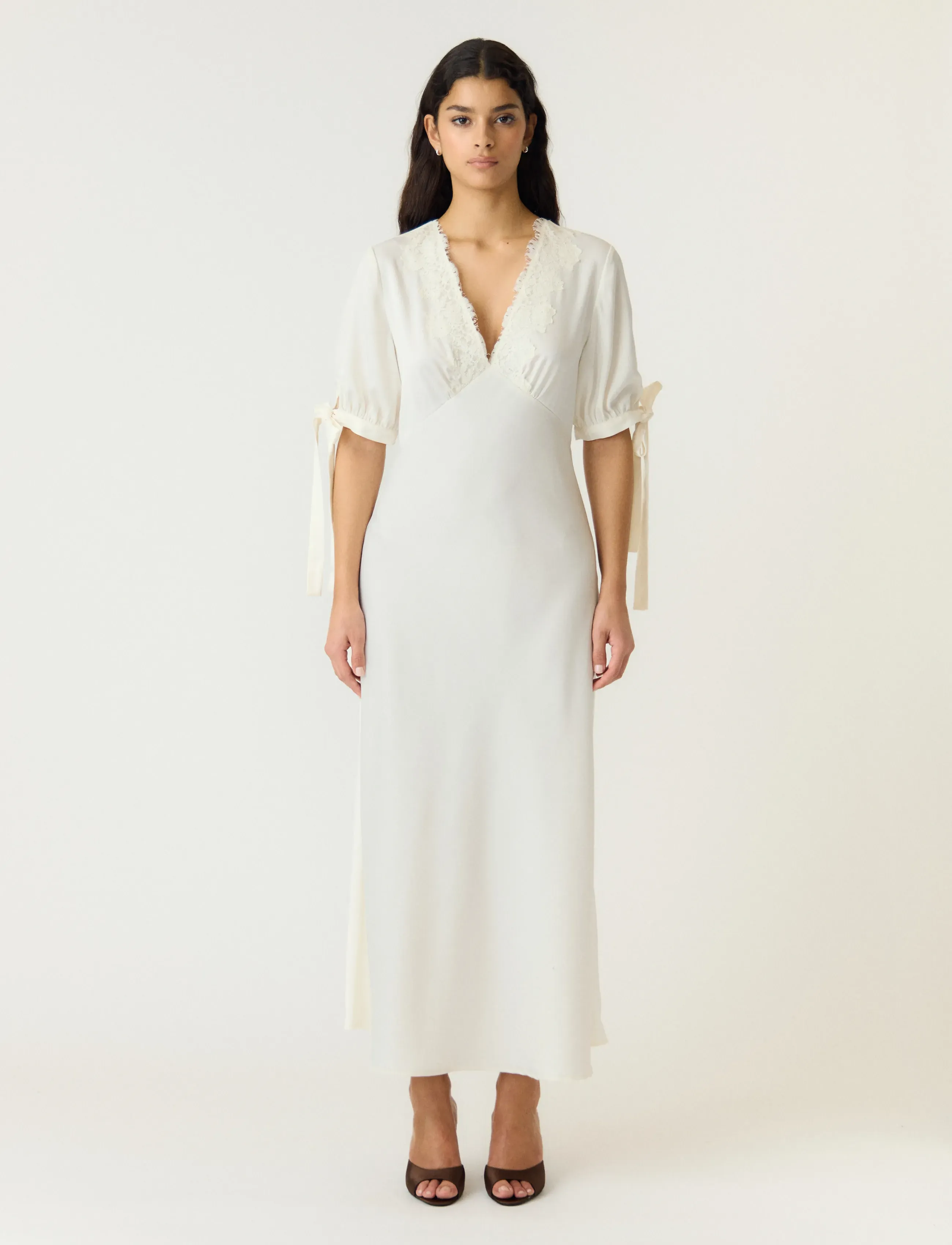 YAS YASPELLA 2/4 LONG DRESS S. - D2D - Klänningar - PRISTINE / cream