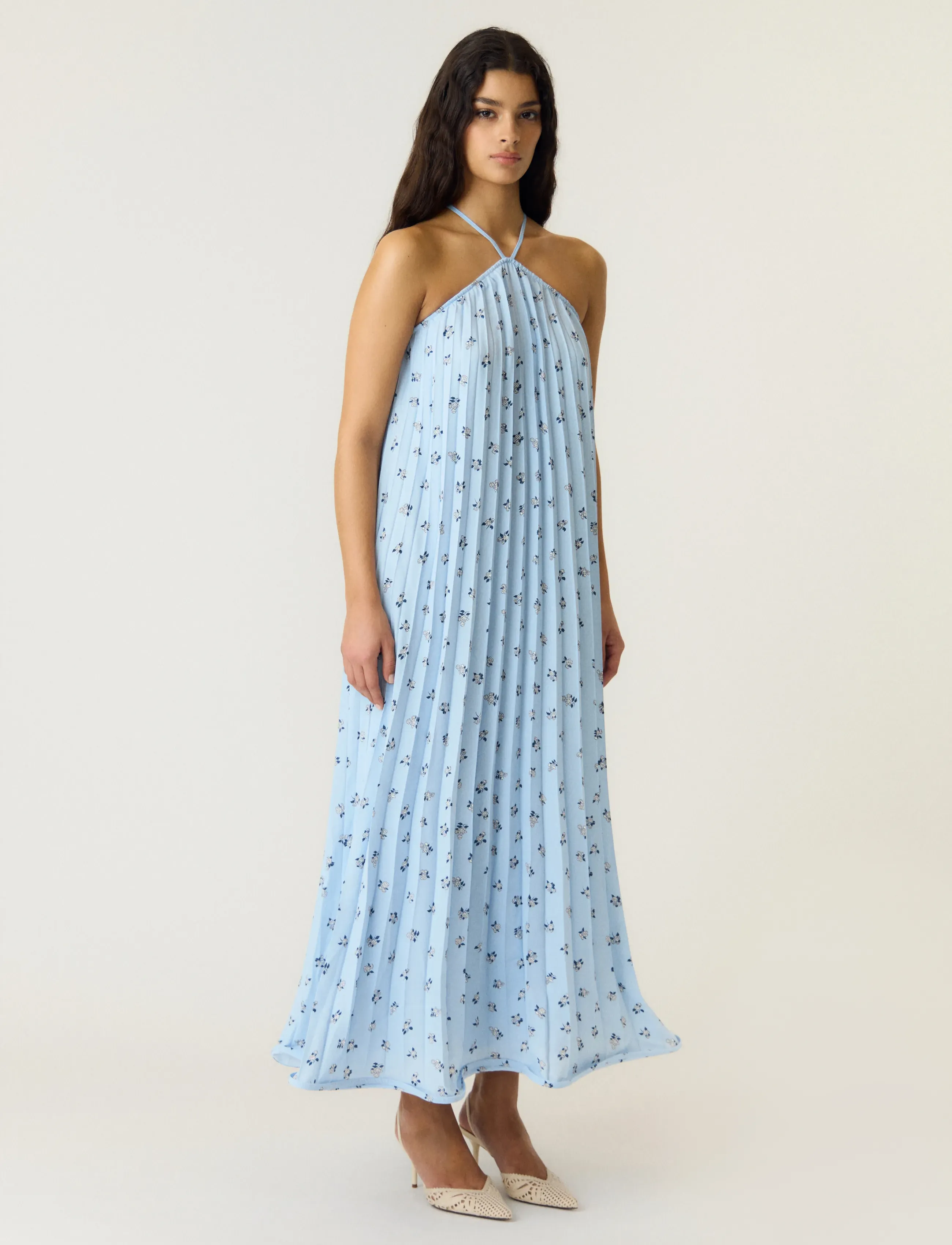 YAS - YASSVEA HALTERNECK MAXI DRESS - D2D - maxi kjoler - skyway - 4