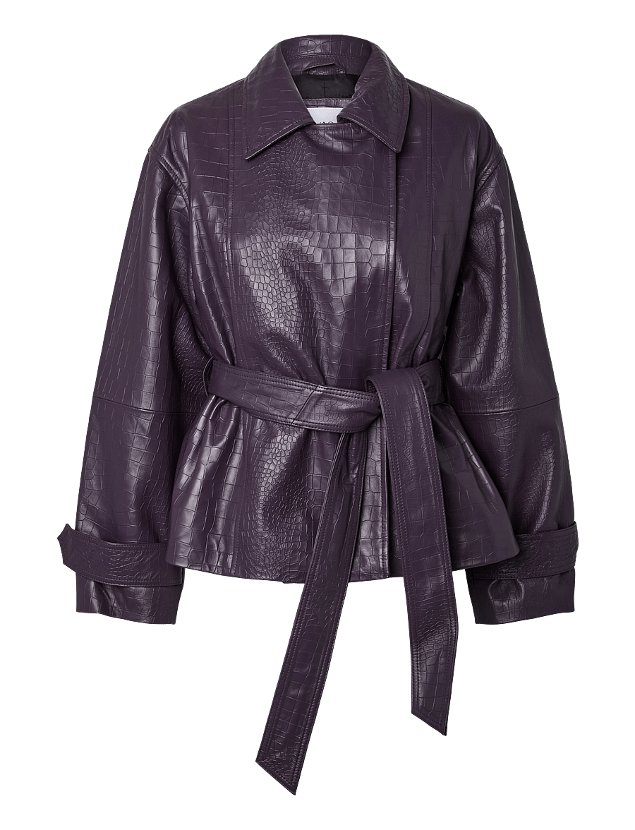 YAS - YASLIBANA LS LEATHER JACKET - plum perfect - 0