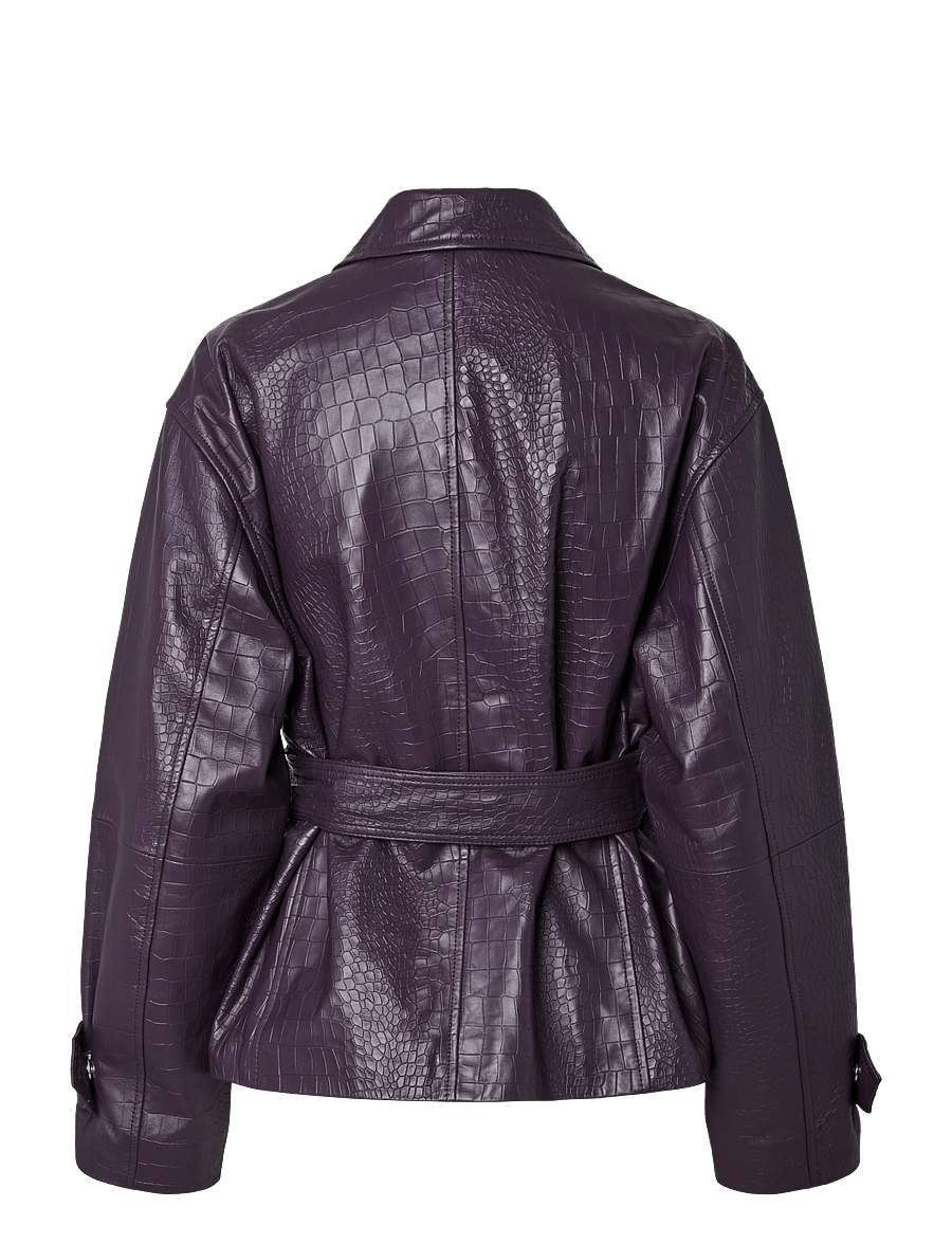 YAS - YASLIBANA LS LEATHER JACKET - plum perfect - 1