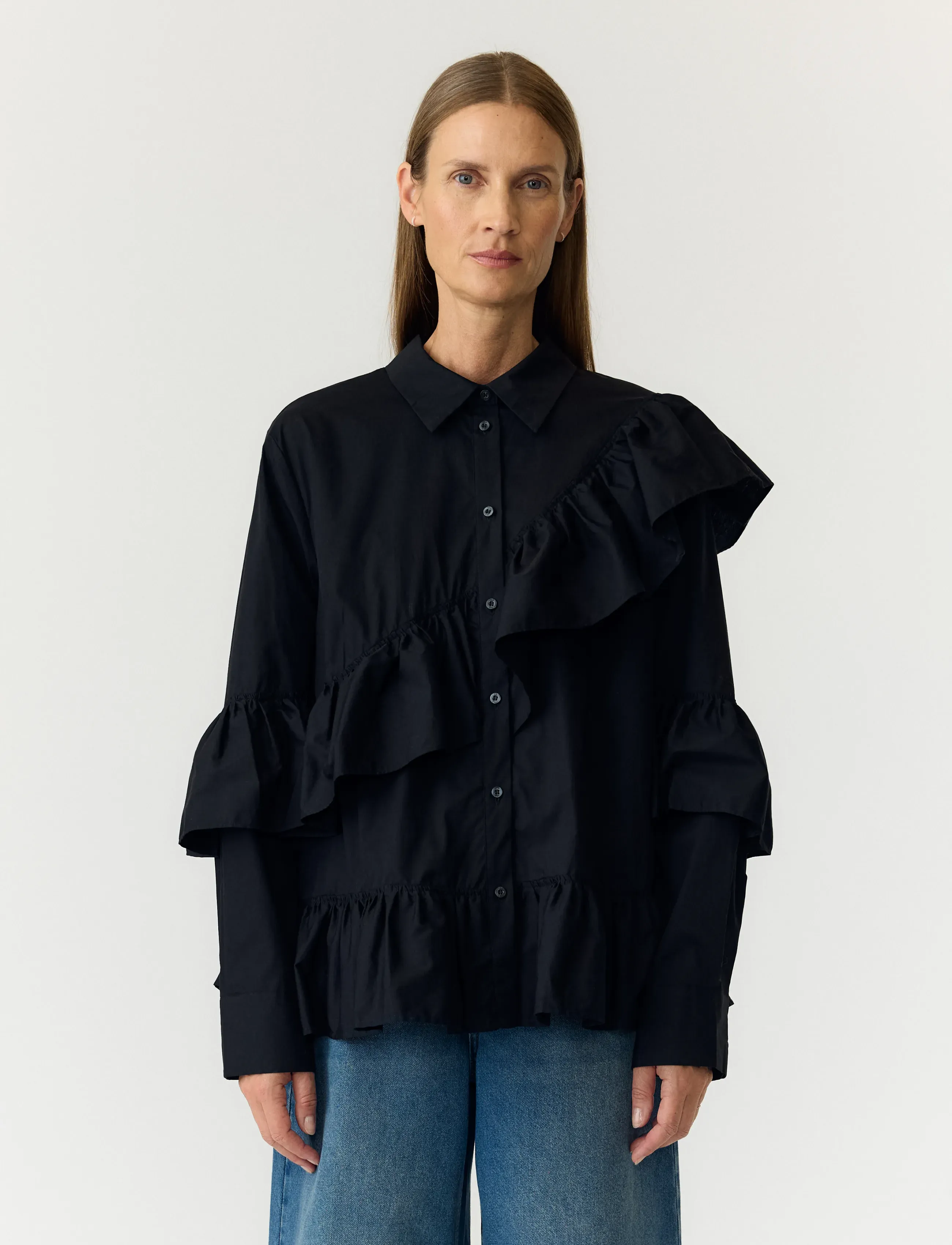 YAS - YASWILLU LS SHIRT S. - langærmede skjorter - black - 0