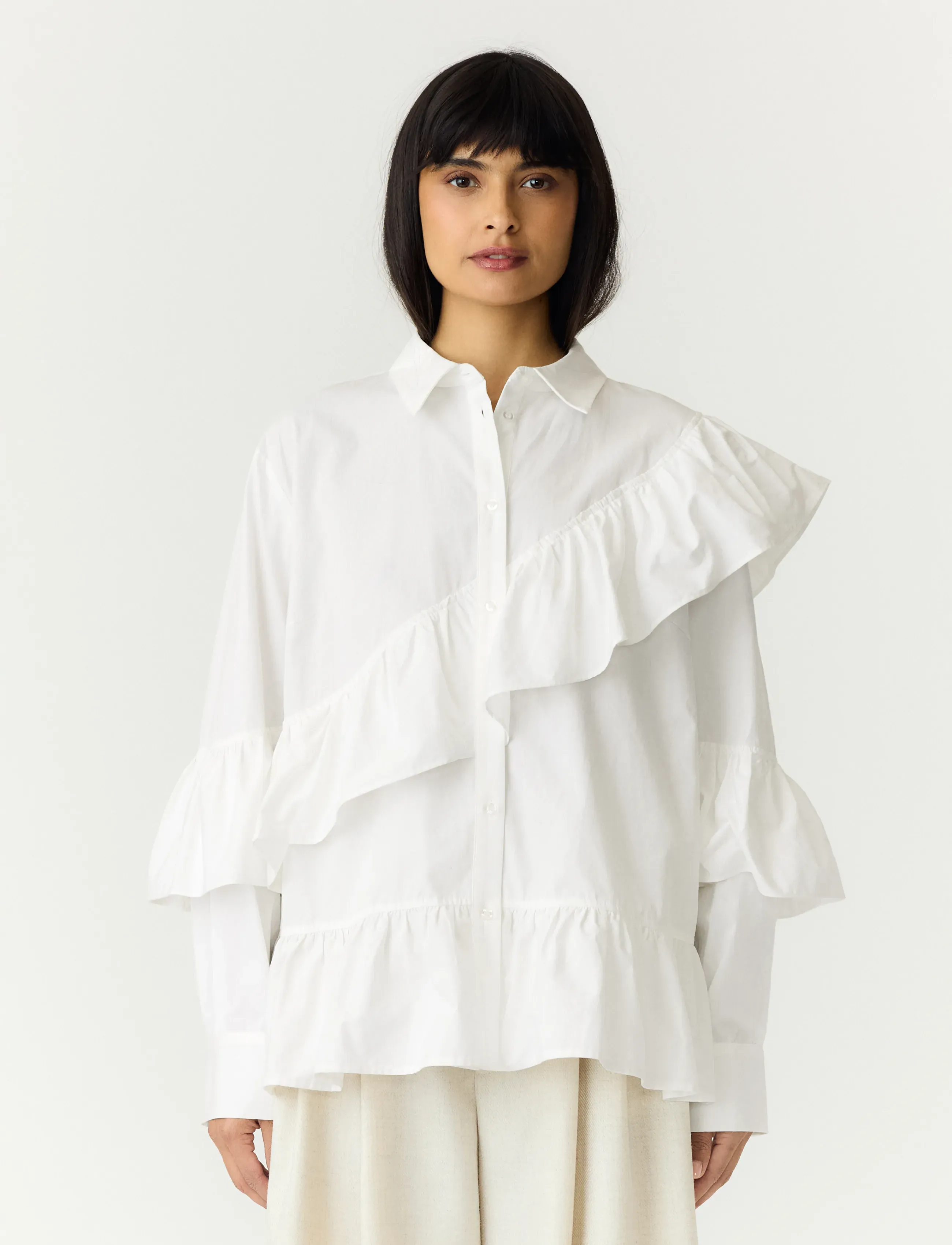 YAS YASWILLU LS SHIRT S. - Blusen - STAR WHITE / white