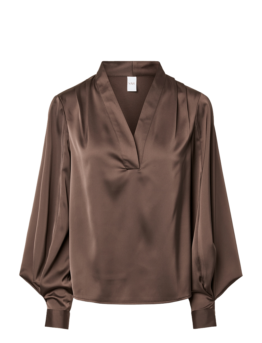YAS - YASPELLA LS TOP S. - langärmelige blusen - chocolate brown - 1