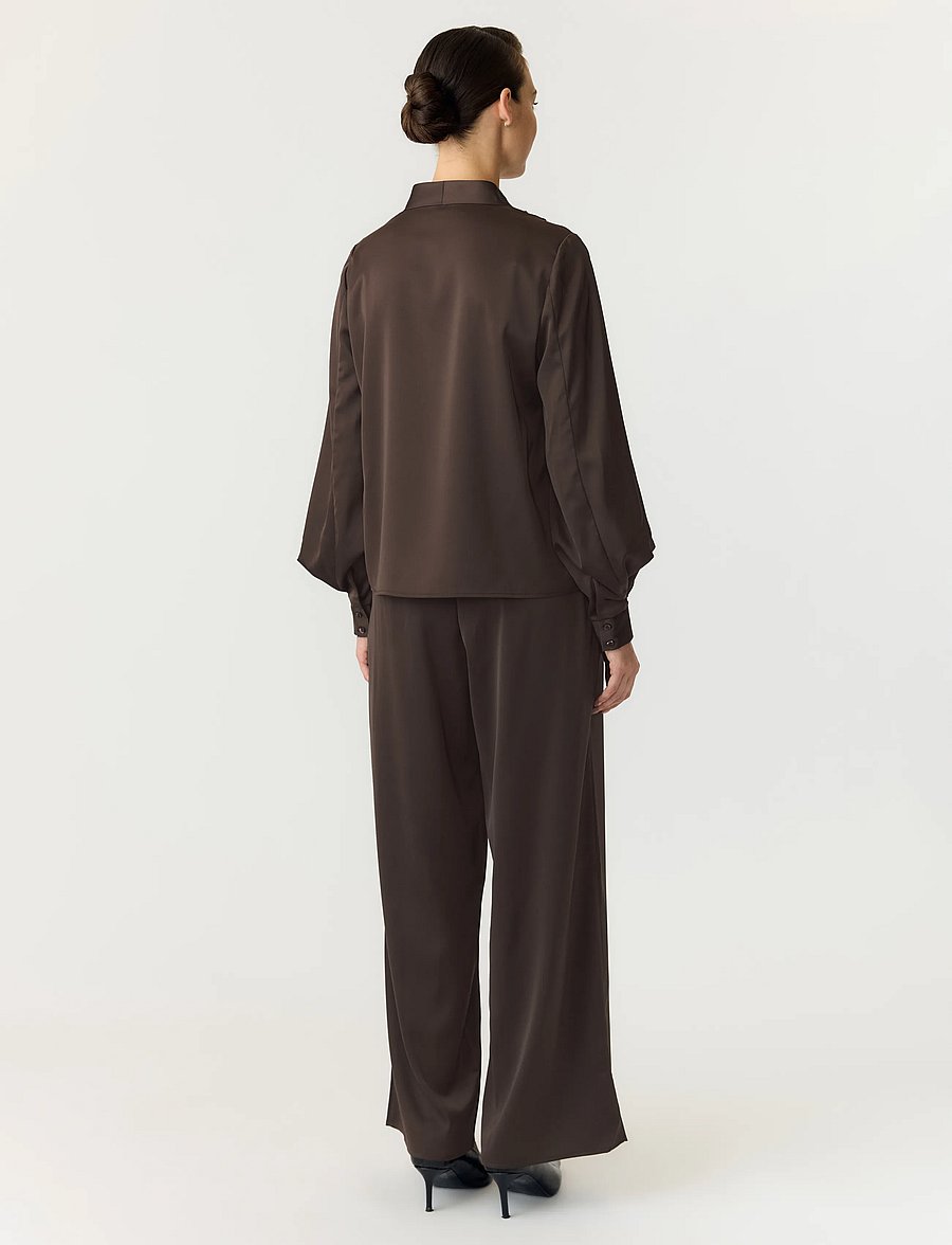 YAS - YASPELLA LS TOP S. - langärmelige blusen - chocolate brown - 3