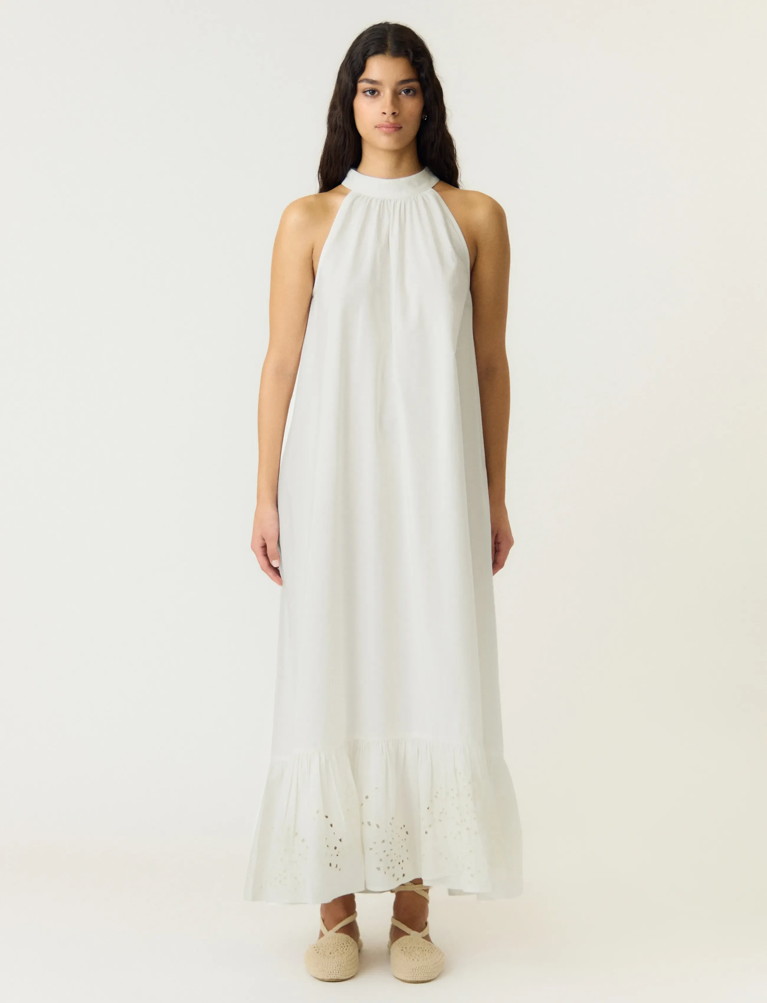 YAS YASKERSTIN ANKLE HALTERNECK DRESS S. D2D - Kleider - STAR WHITE / white
