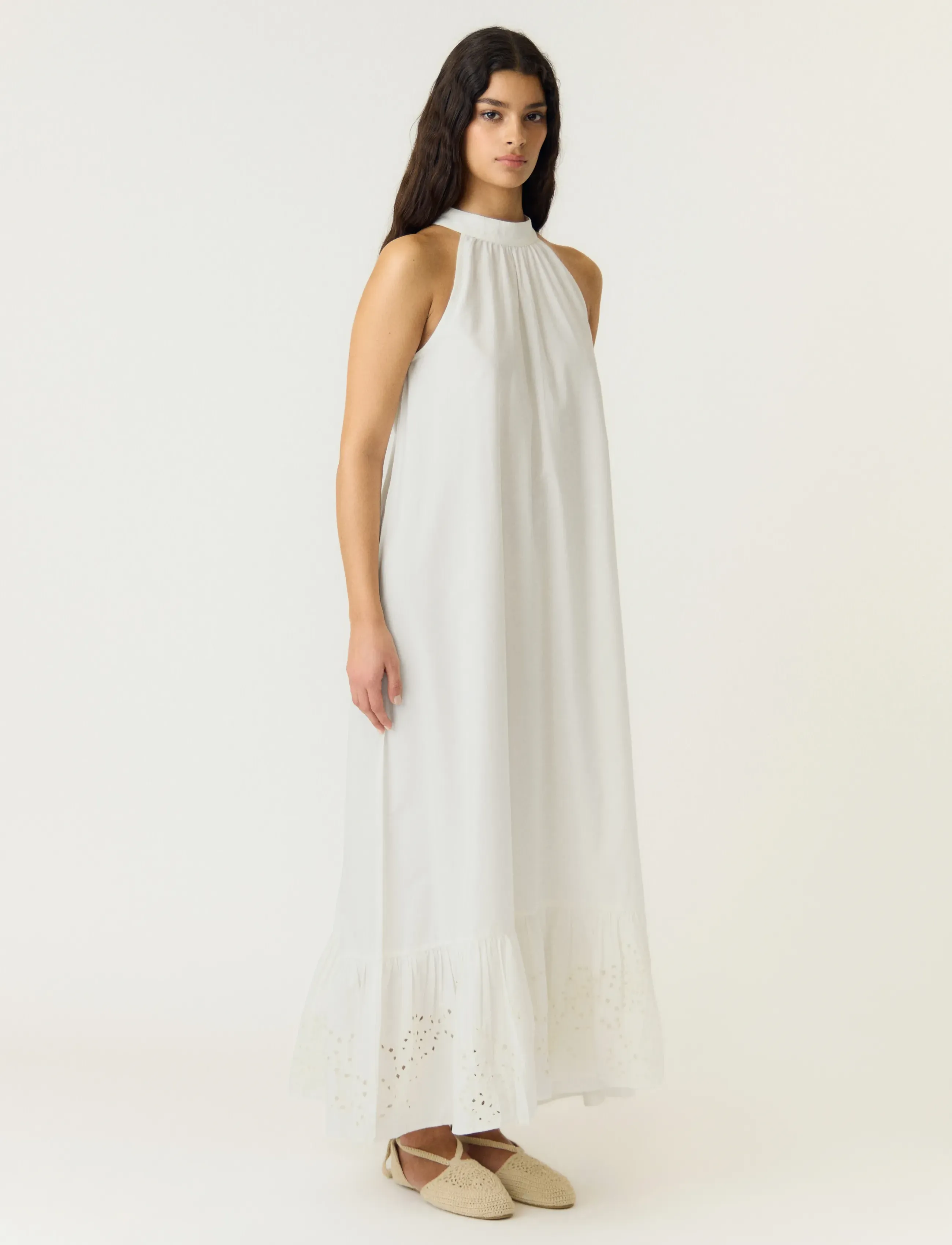YAS - YASKERSTIN ANKLE HALTERNECK DRESS S. D2D - sommerkjoler - star white - 4