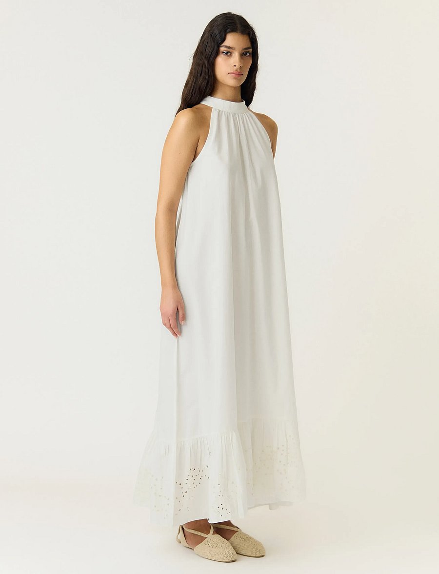 YAS - YASKERSTIN ANKLE HALTERNECK DRESS S. D2D - sommerkjoler - star white - 4