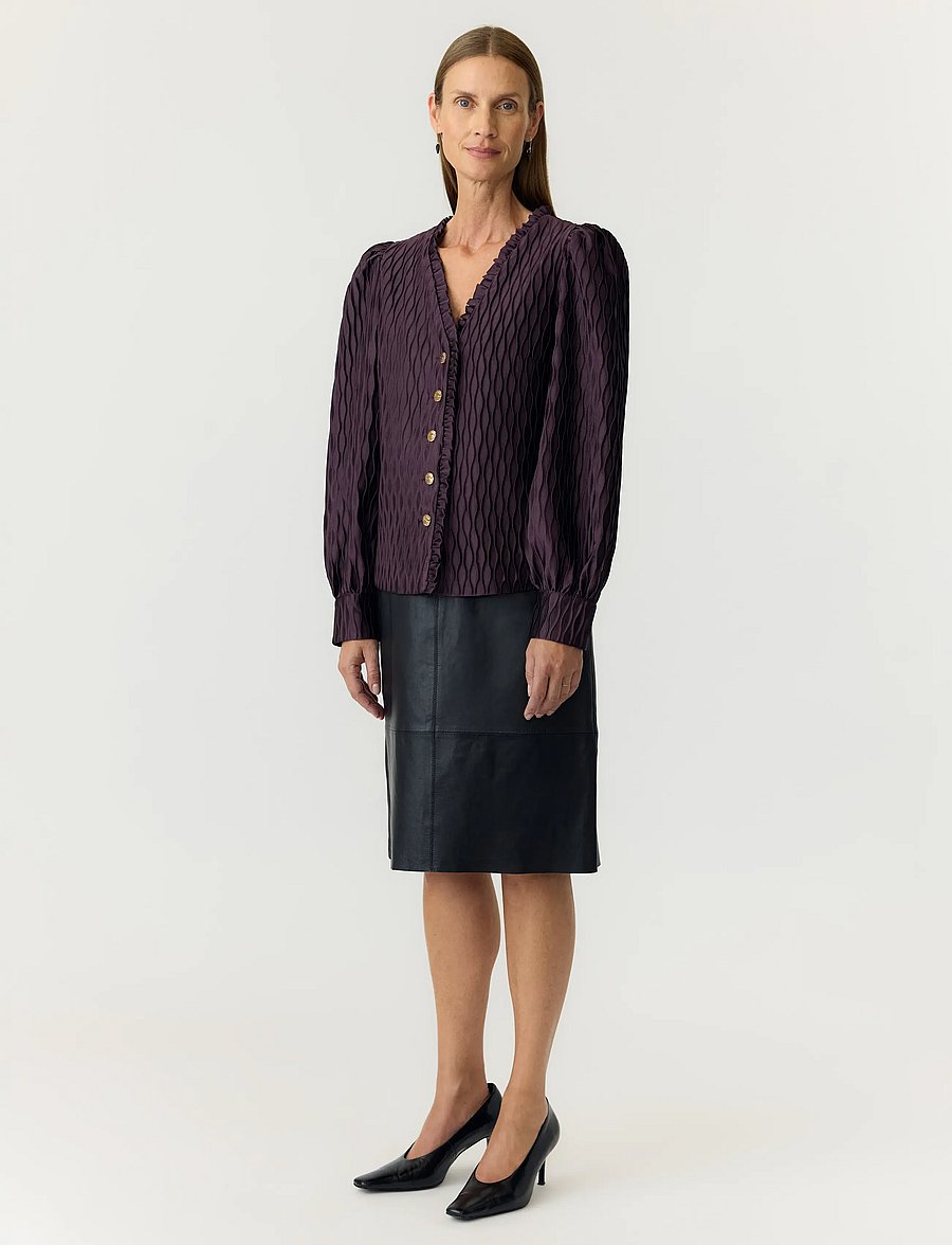 YAS - YASRIPPLE LS V-NECK SHIRT S. NOOS - langärmlige hemden - plum perfect - 4