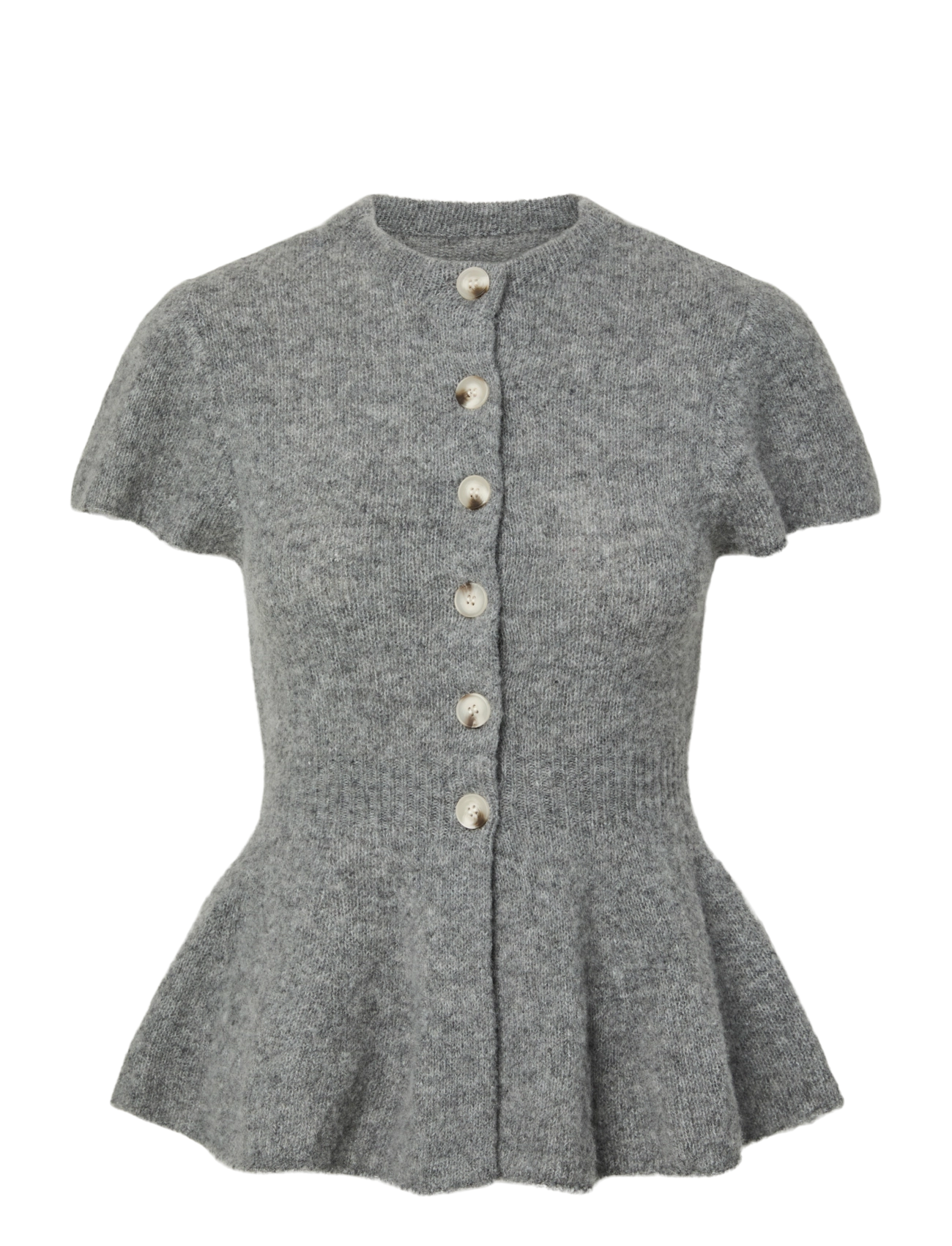YAS YASENYA SS KNIT CARDIGAN S. - YAS - MEDIUM GREY MELANGE / grey