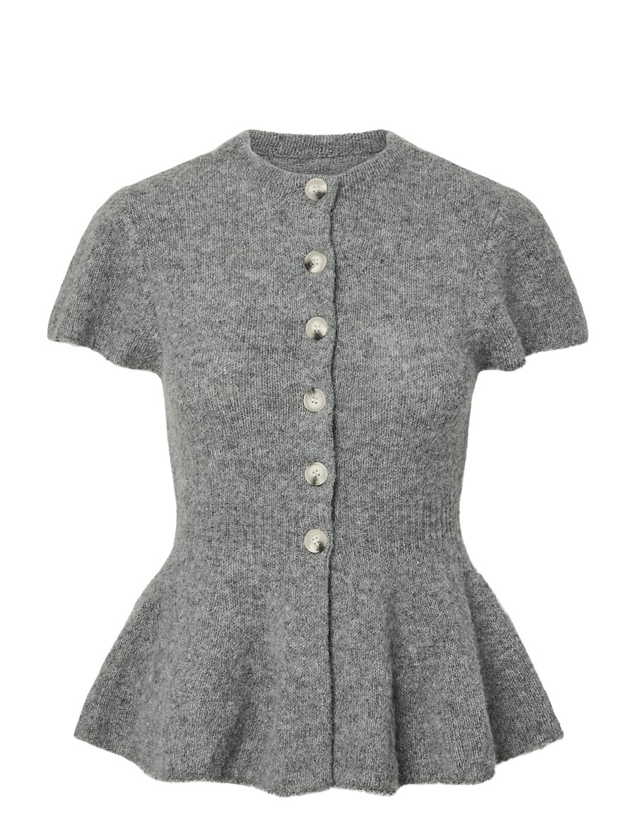 YAS - YASENYA SS KNIT CARDIGAN S. - koftor - medium grey melange - 1