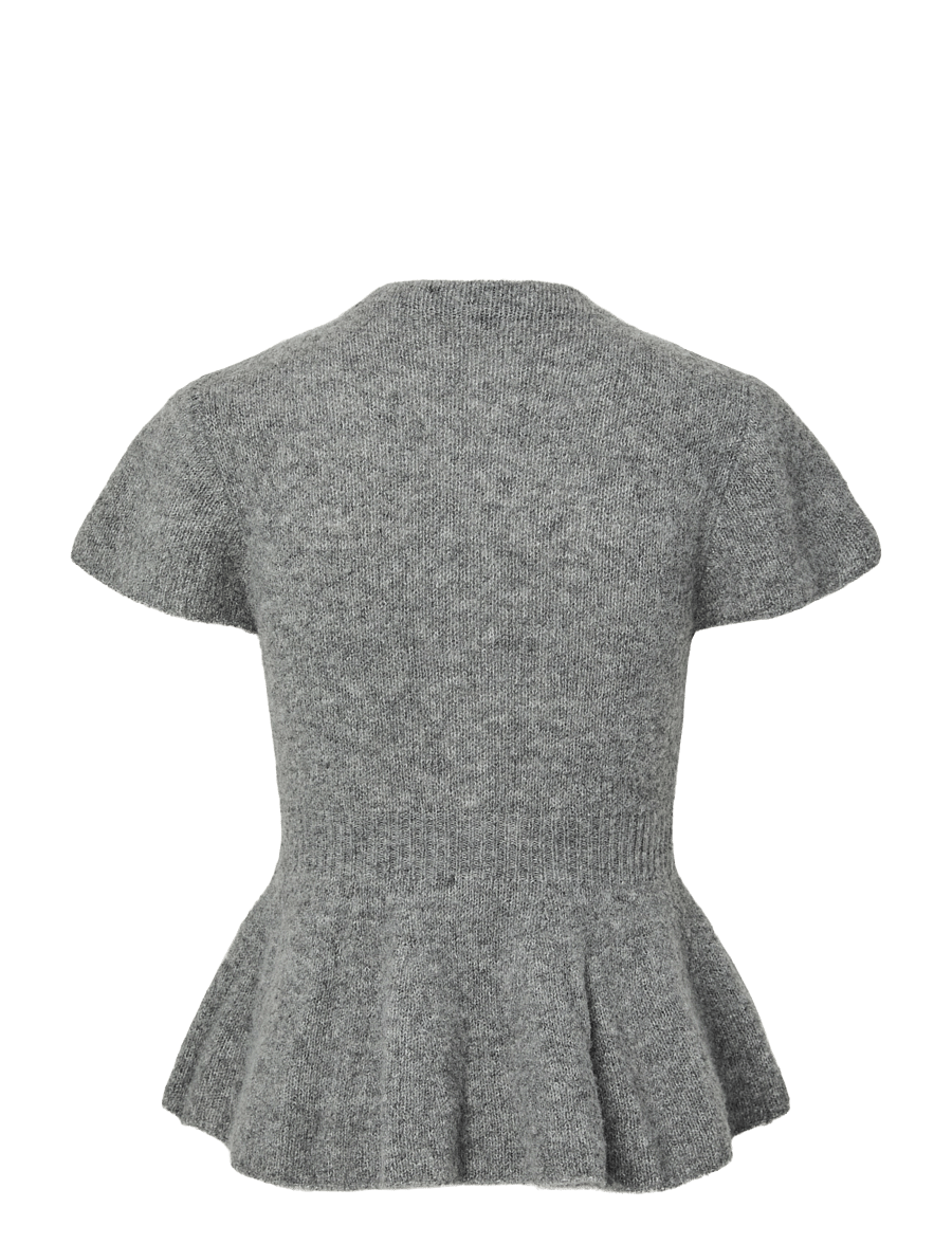 YAS - YASENYA SS KNIT CARDIGAN S. - koftor - medium grey melange - 2