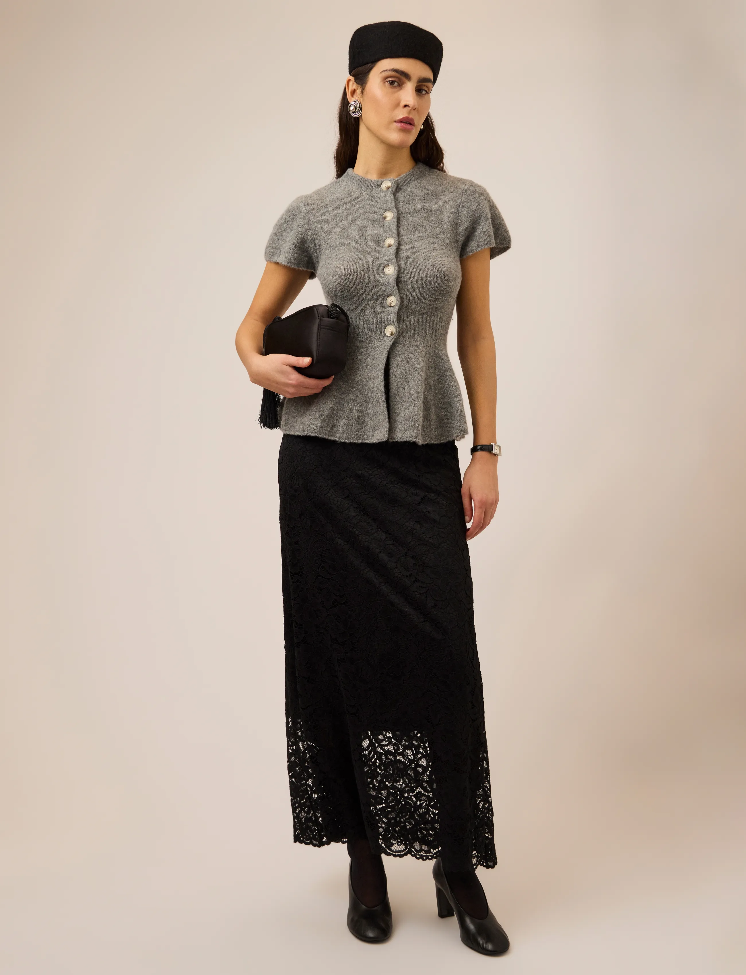 YAS - YASENYA SS KNIT CARDIGAN S. - cardigans - medium grey melange - 3