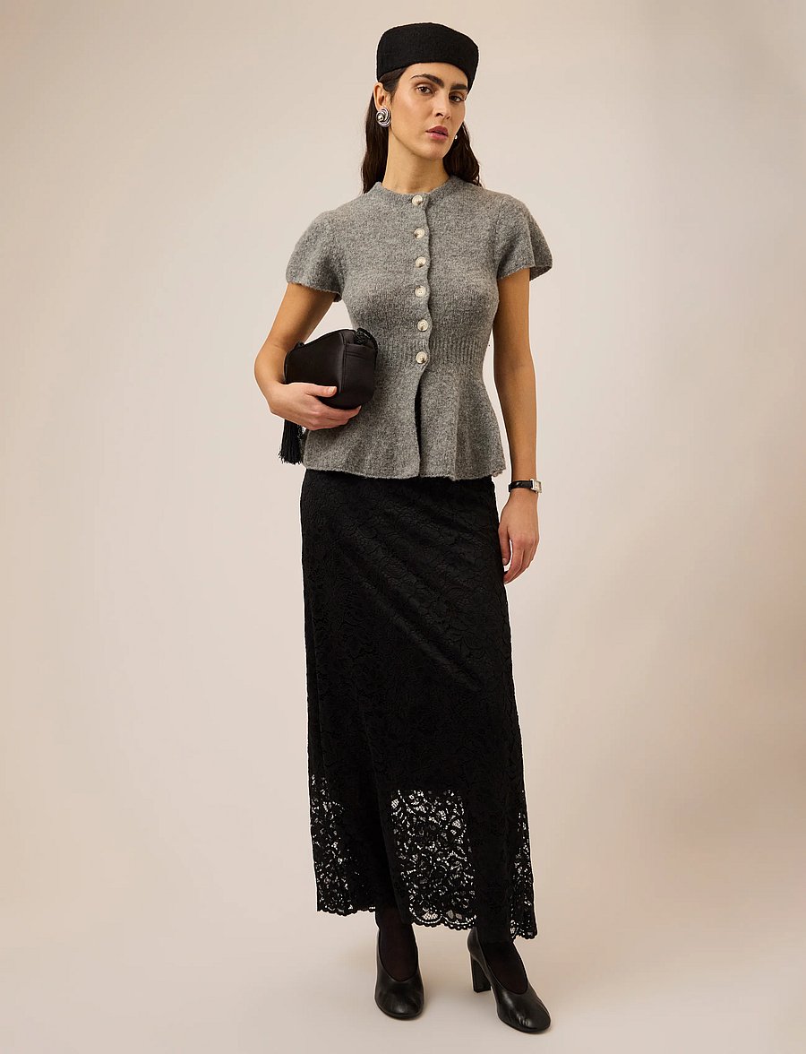 YAS - YASENYA SS KNIT CARDIGAN S. - koftor - medium grey melange - 3