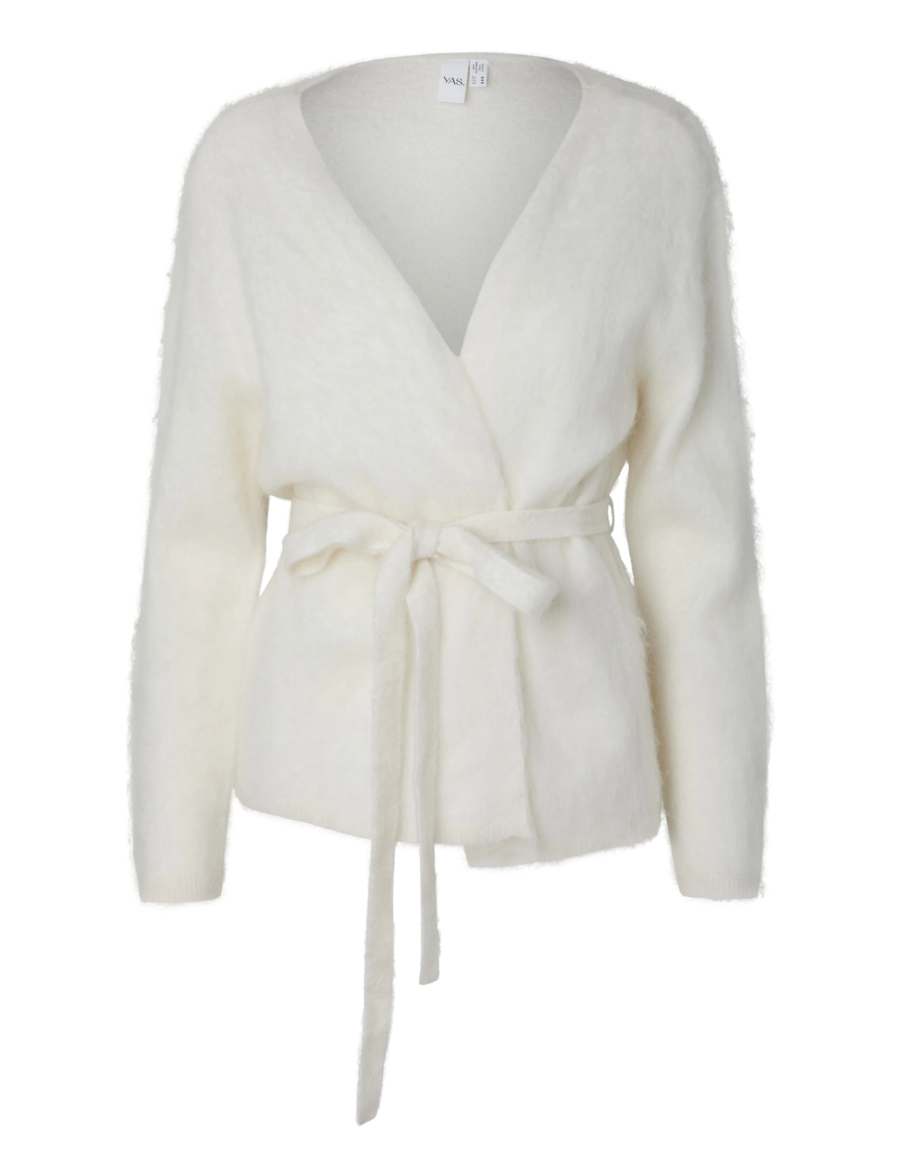 YAS YASTILDE LS BELT KNIT CARDIGAN - Kleidung - STAR WHITE / white