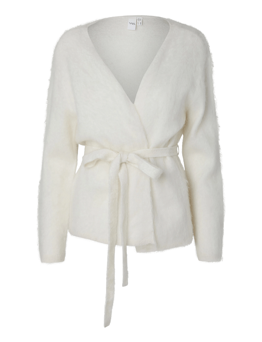 YAS - YASTILDE LS BELT KNIT CARDIGAN - star white - 0