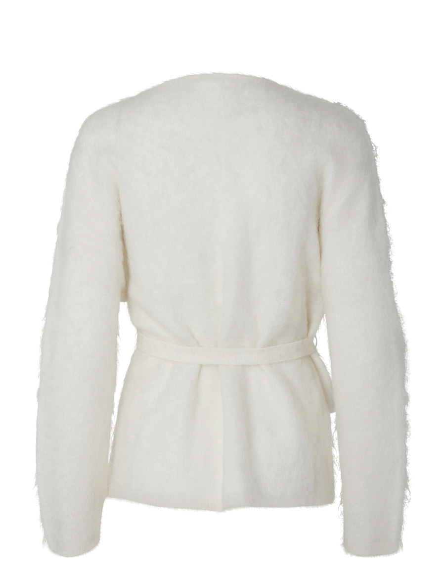 YAS - YASTILDE LS BELT KNIT CARDIGAN - star white - 1