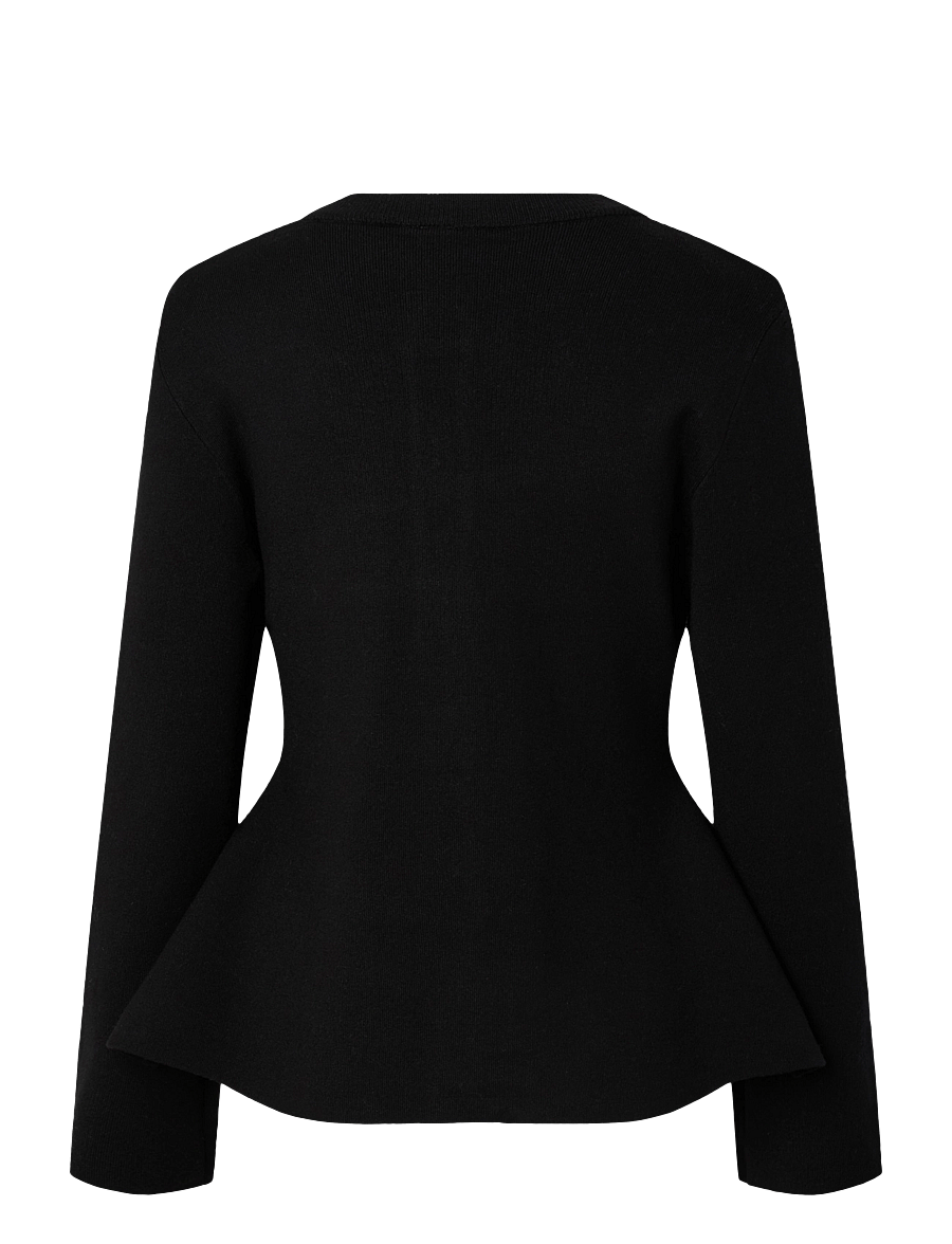 YAS - YASPIMI LS PEPLUM KNIT CARDIGAN S. - koftor - black - 1