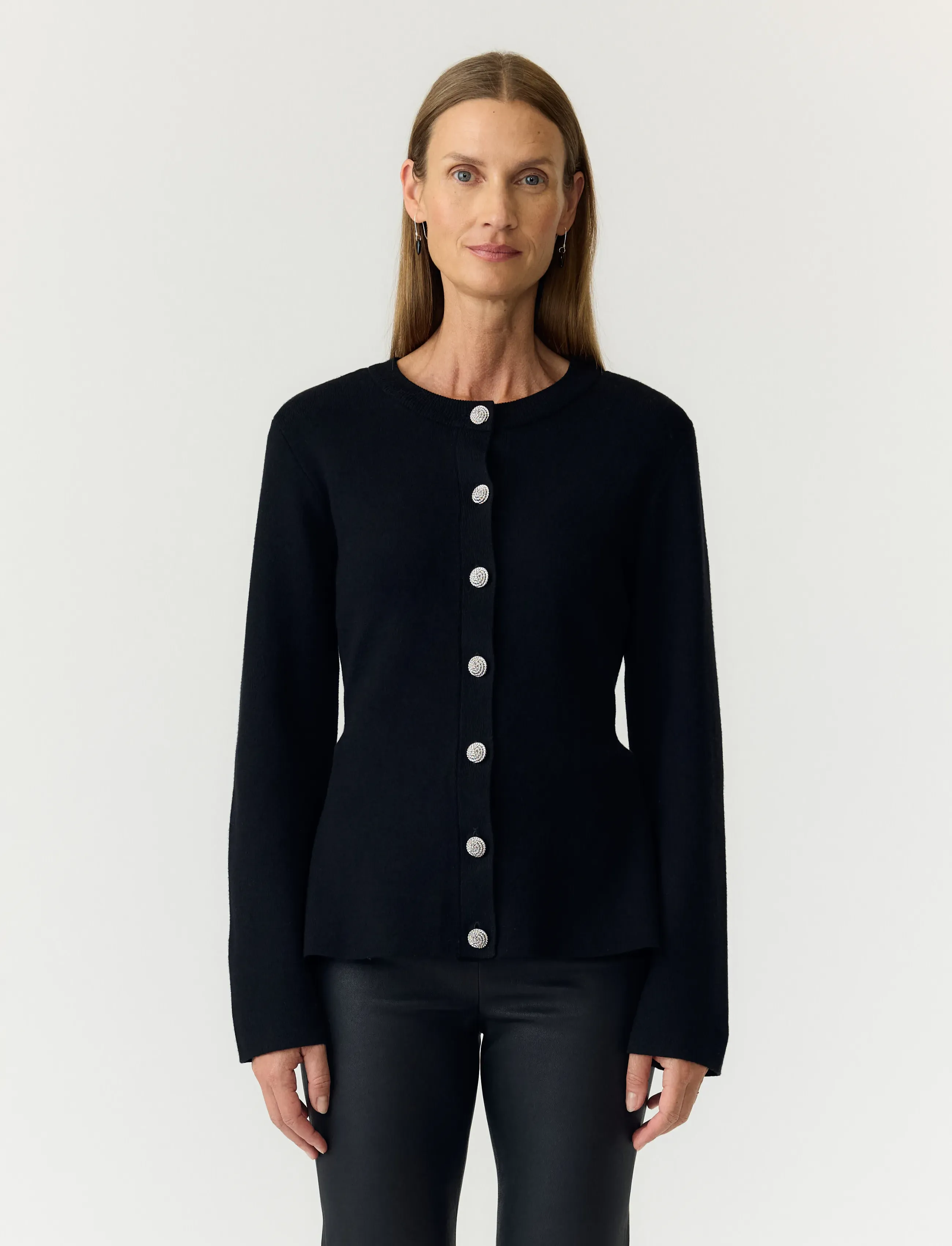 YAS YASPIMI LS PEPLUM KNIT CARDIGAN S. - YAS - BLACK / black