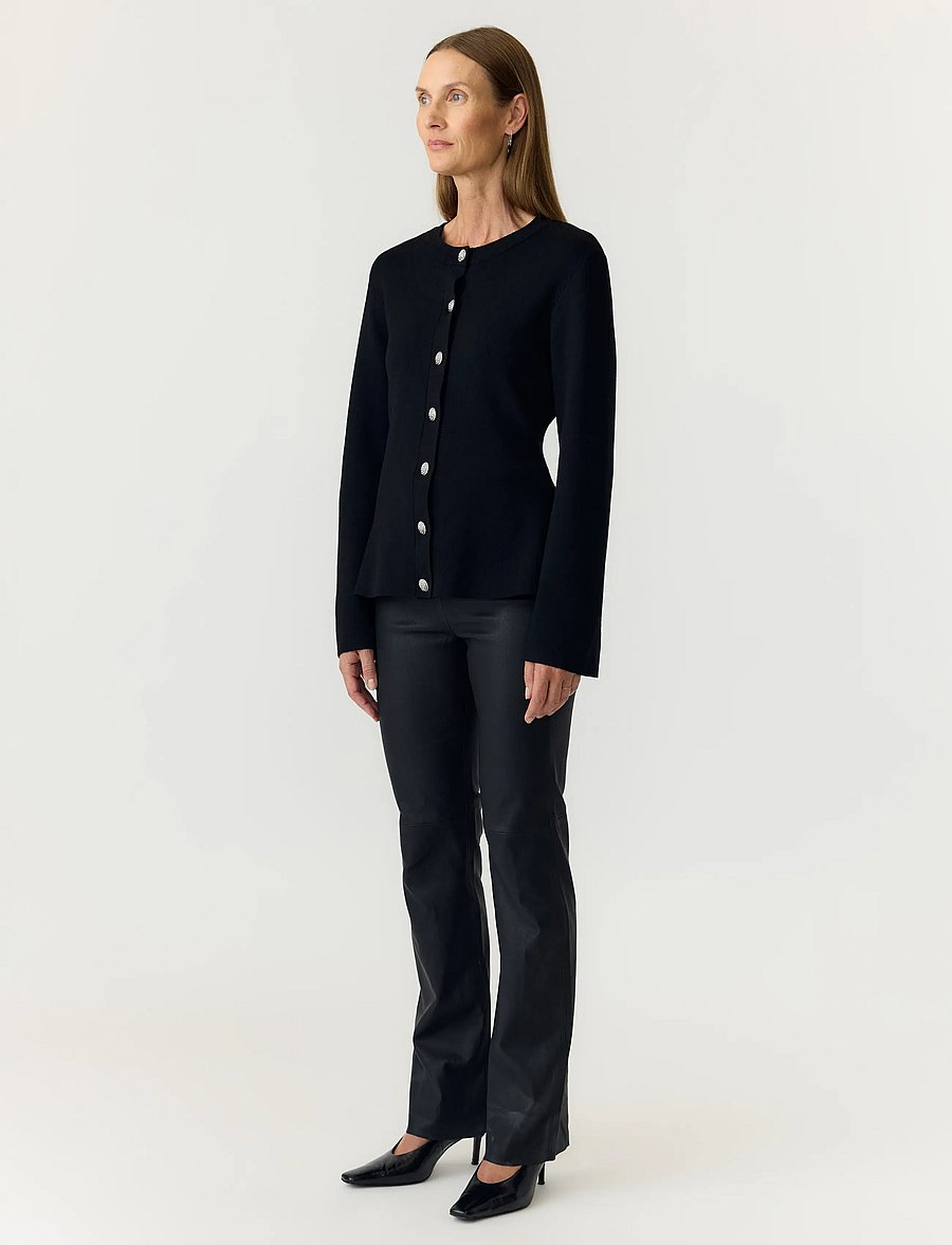 YAS - YASPIMI LS PEPLUM KNIT CARDIGAN S. - strickjacken - black - 4