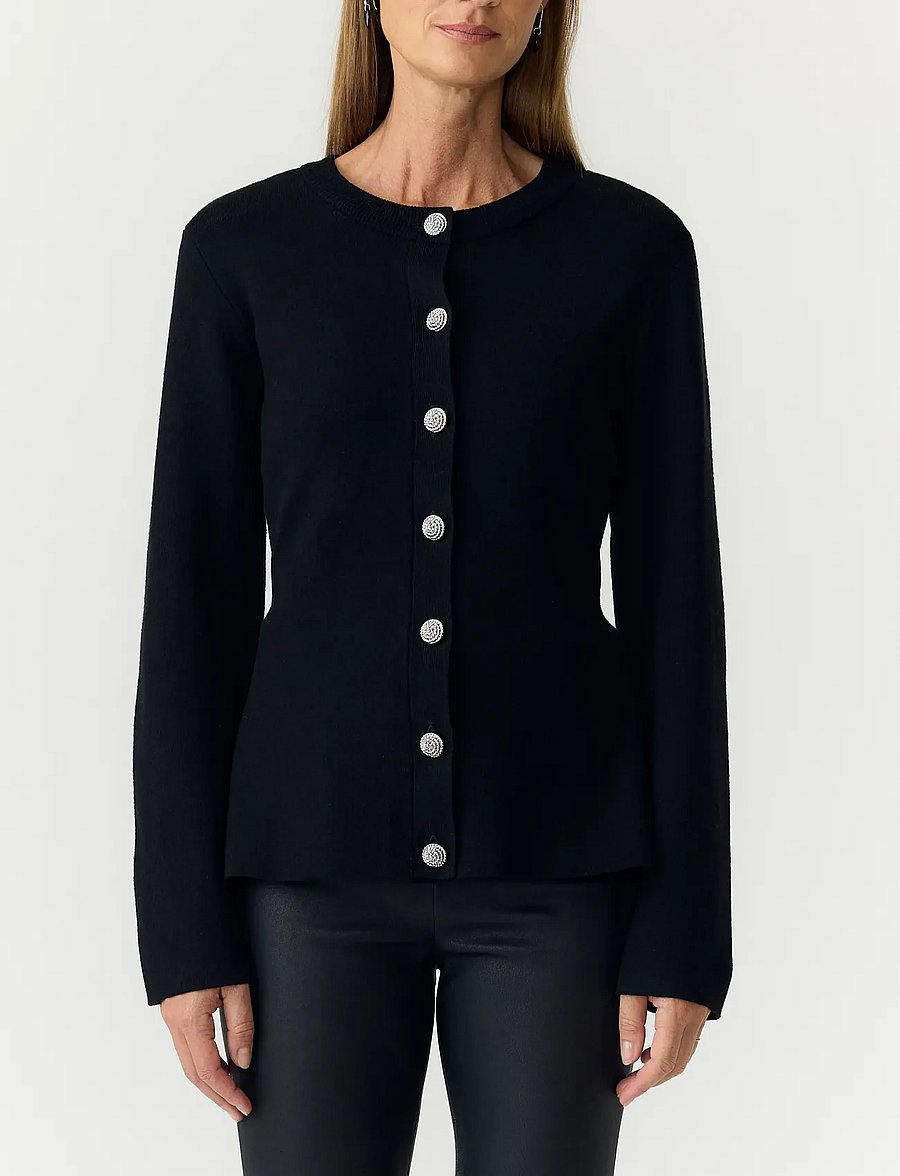YAS - YASPIMI LS PEPLUM KNIT CARDIGAN S. - strickjacken - black - 5