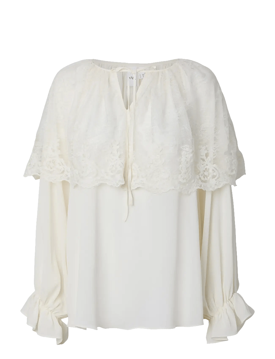 YAS - YASESTHER LS LACE CAPE TOP - EX - langærmede bluser - pristine - 1