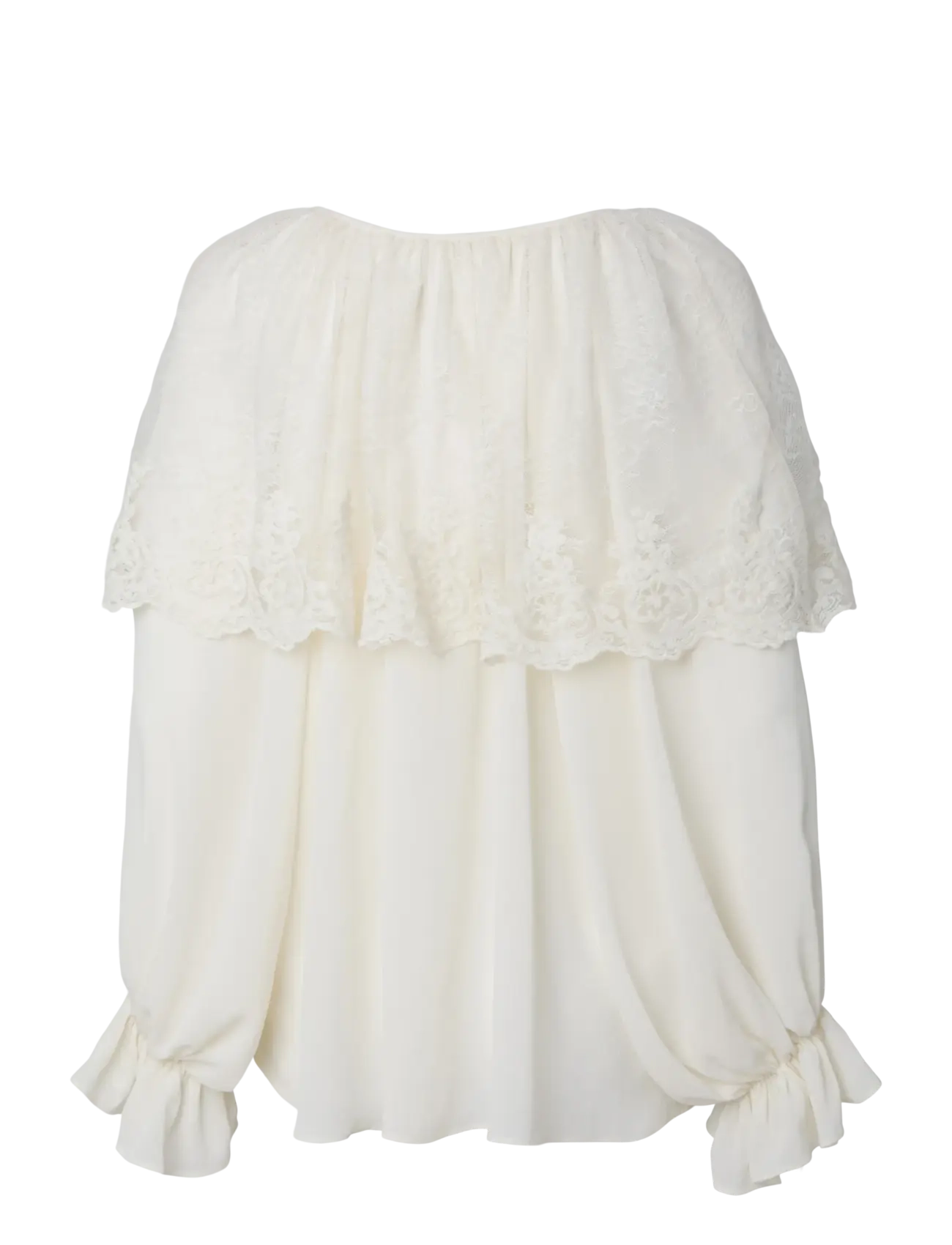 YAS - YASESTHER LS LACE CAPE TOP - EX - långärmade blusar - pristine - 2