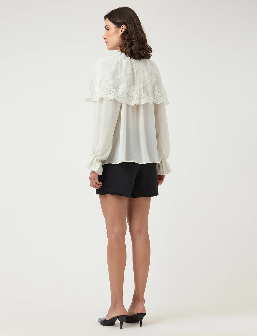 YAS - YASESTHER LS LACE CAPE TOP - EX - langærmede bluser - pristine - 3