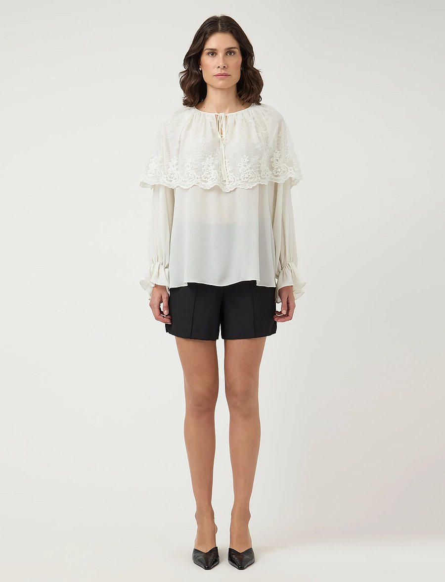 YAS - YASESTHER LS LACE CAPE TOP - EX - langærmede bluser - pristine - 4