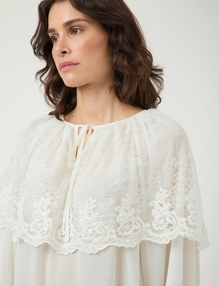 YAS - YASESTHER LS LACE CAPE TOP - EX - langærmede bluser - pristine - 5