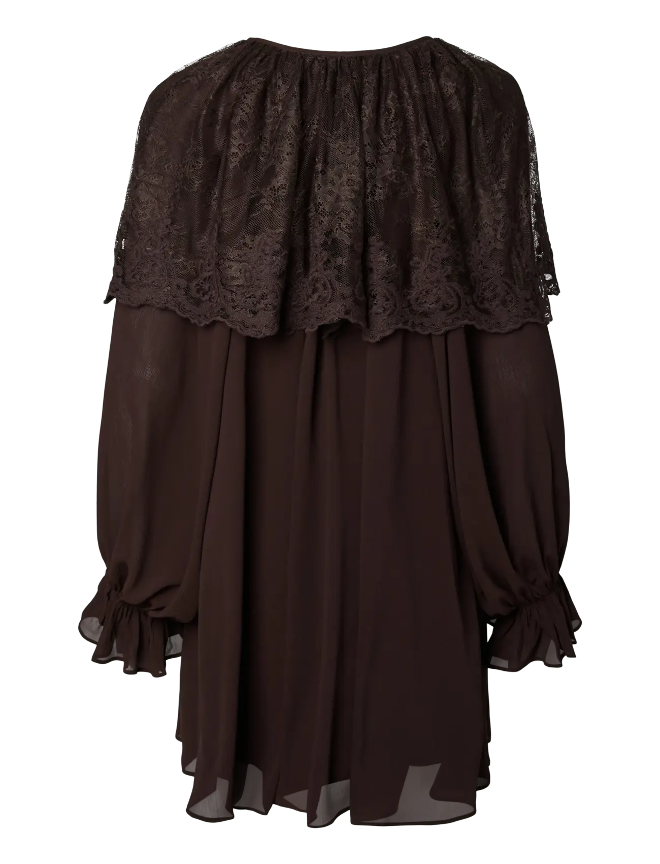 YAS - YASESTHER LS LACE CAPE DRESS - EX - sommerkjoler - coffee bean - 1