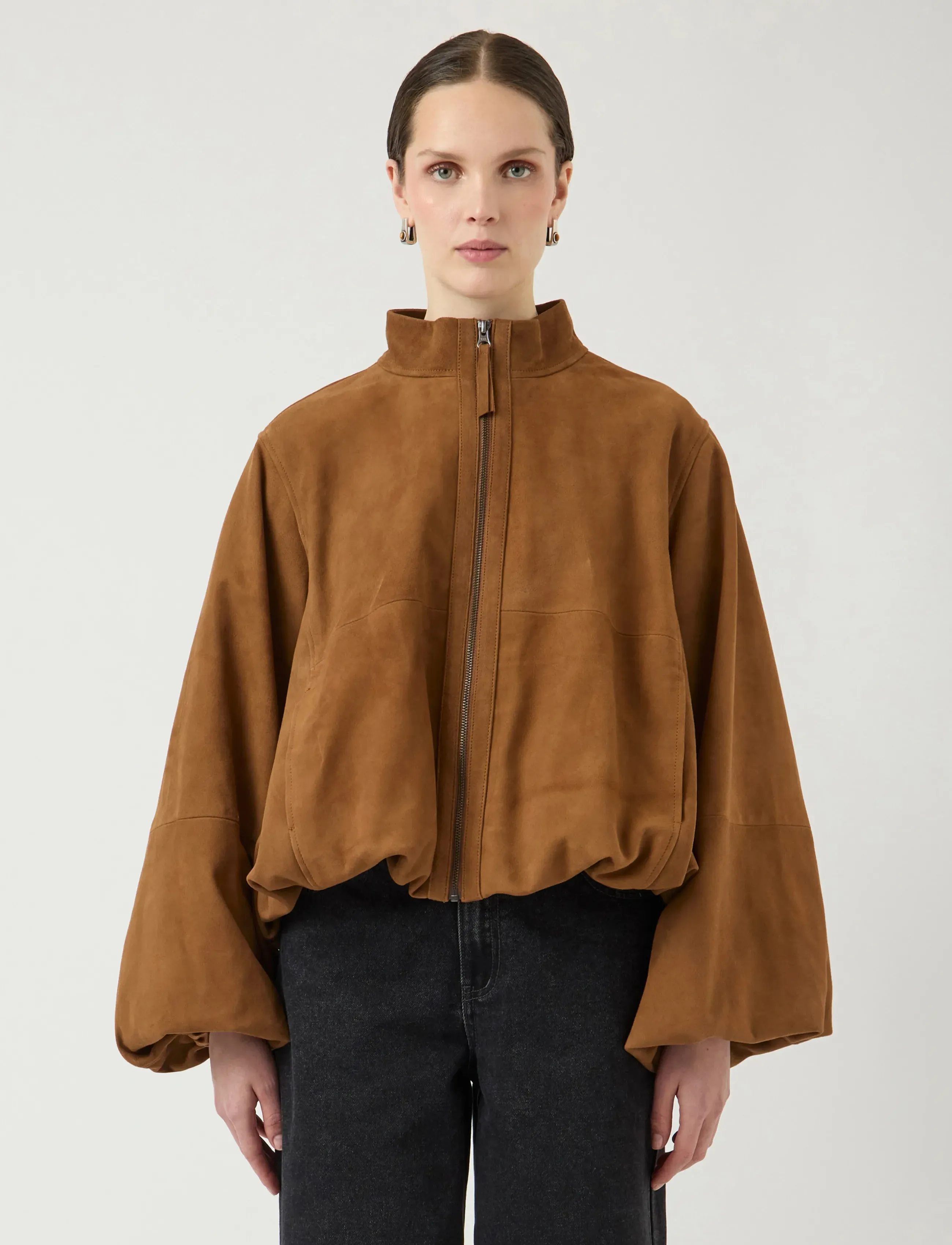 YAS isabel Leather Suede Jacket Ex, 36, Jackets, Braun - Leather, Frauen