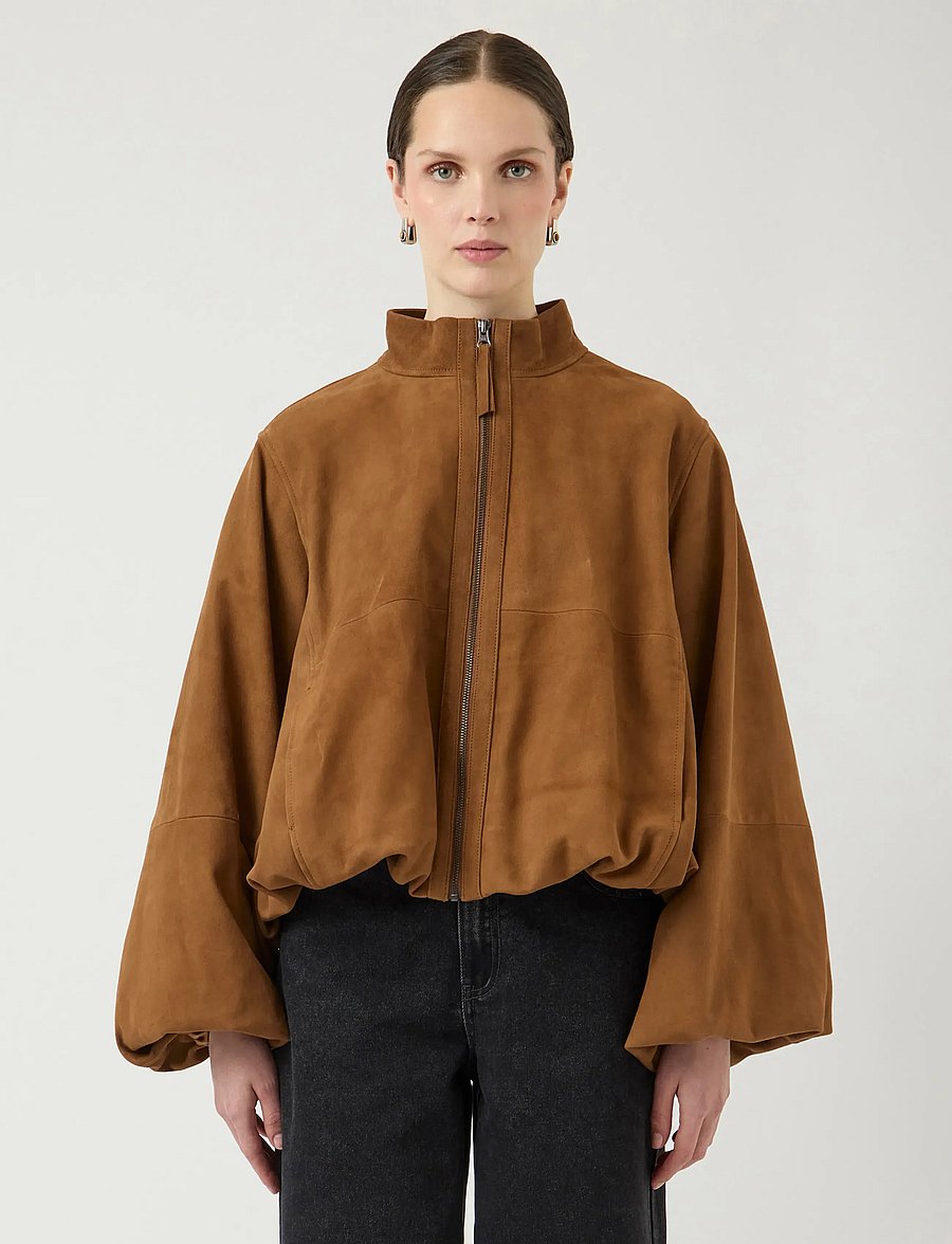 YAS - YASISABEL LEATHER SUEDE JACKET - EX - kevättakit - bronze brown - 0
