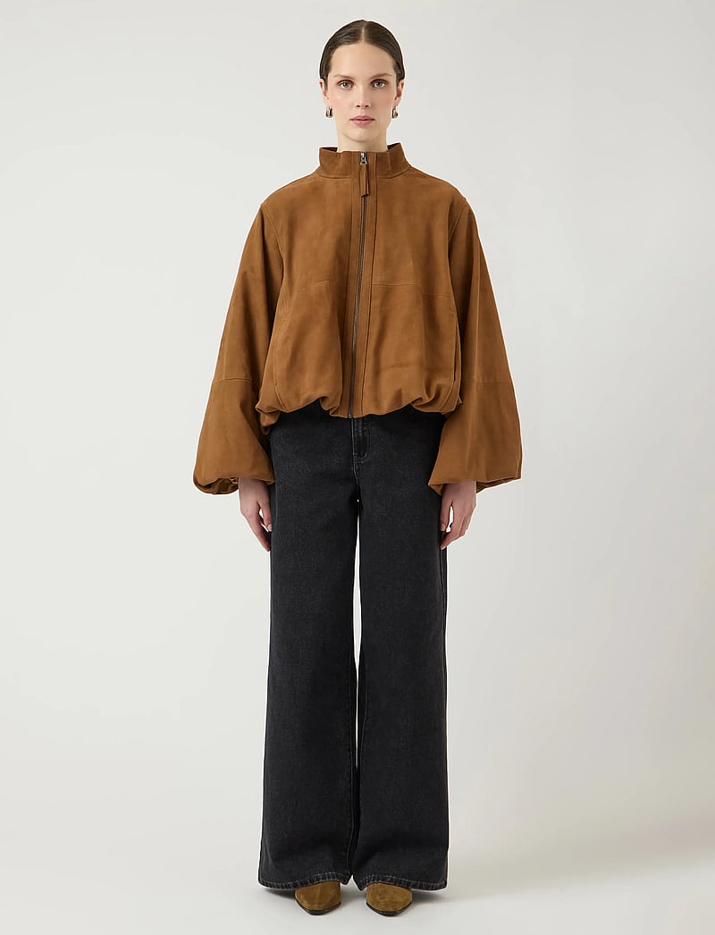 YAS - YASISABEL LEATHER SUEDE JACKET - EX - spring jackets - bronze brown - 4