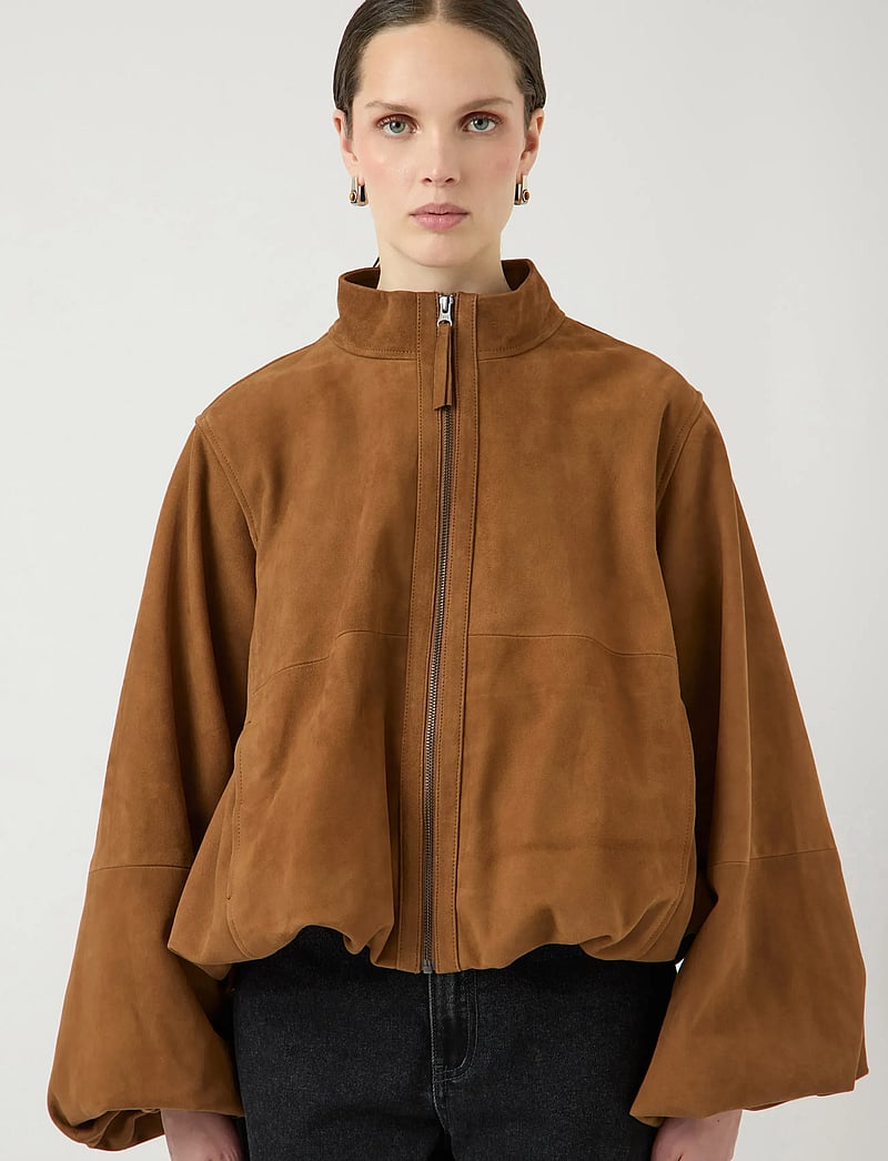 YAS - YASISABEL LEATHER SUEDE JACKET - EX - spring jackets - bronze brown - 5