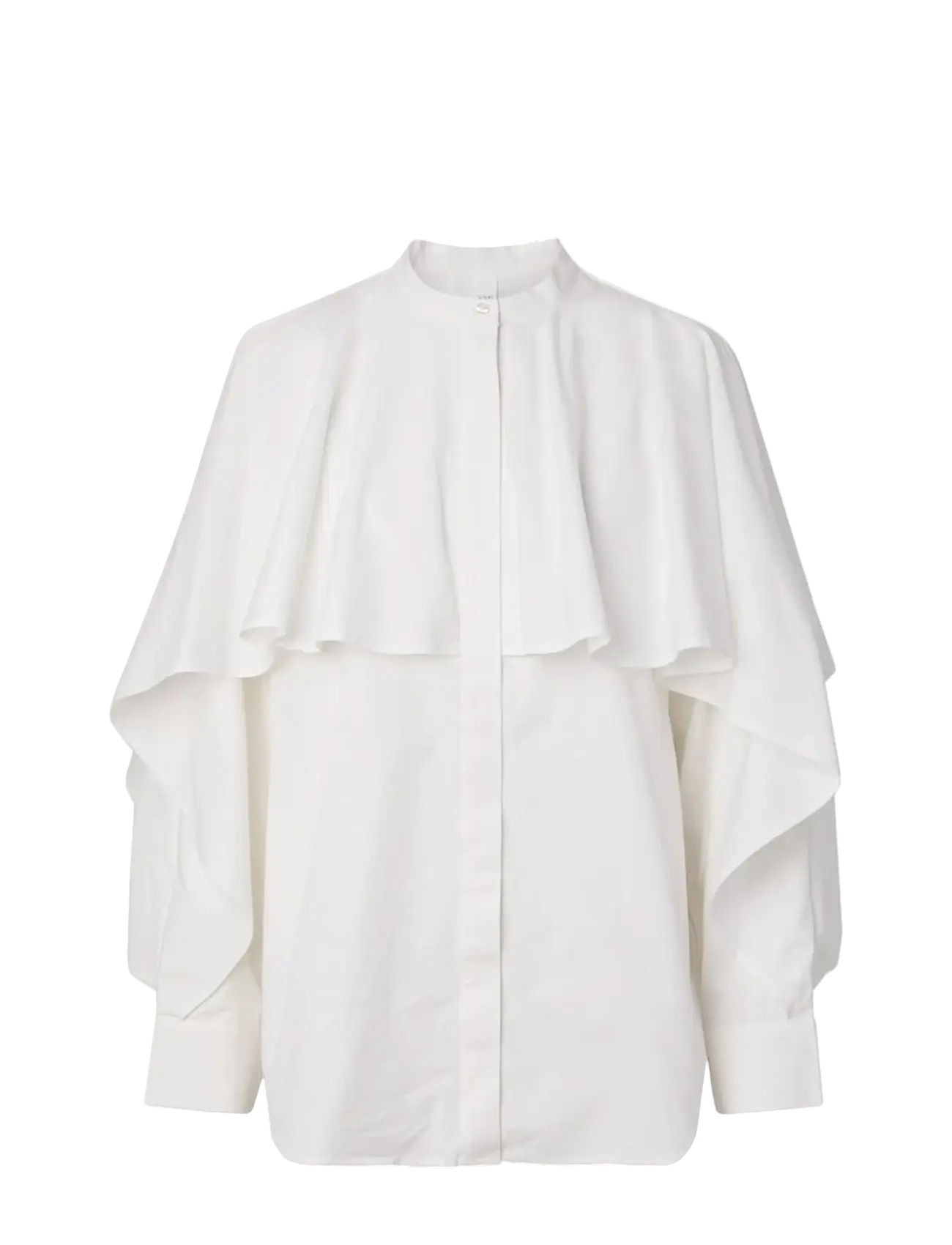 YAS YASLAU LS CAPE SHIRT - EX - Y.A.S - STAR WHITE / white