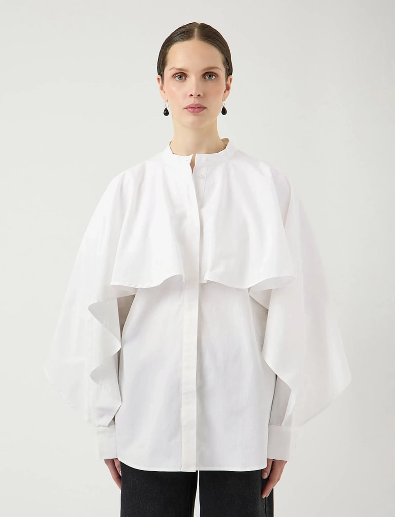 YAS - YASLAU LS CAPE SHIRT - EX - langærmede skjorter - star white - 0