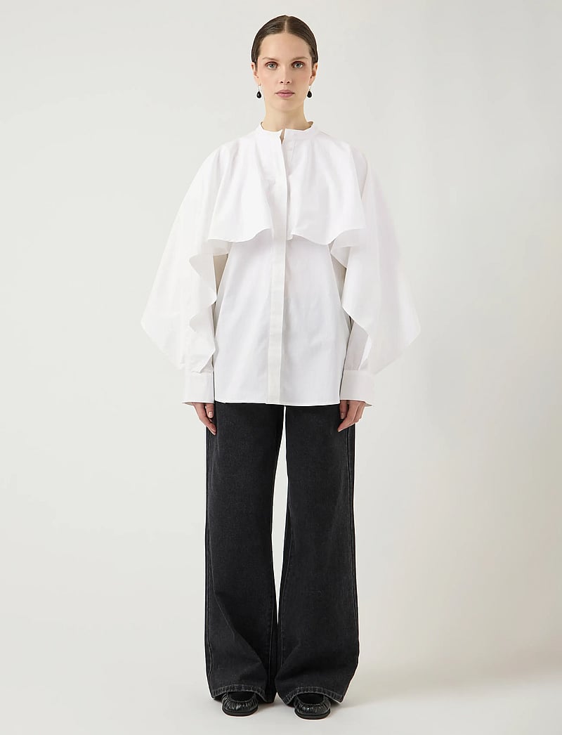 YAS - YASLAU LS CAPE SHIRT - EX - langærmede skjorter - star white - 4