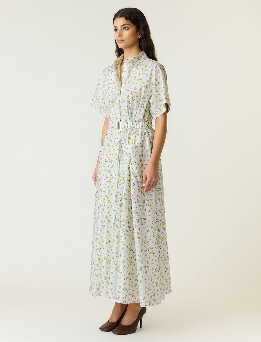YAS - YASSALSY SS LONG DRESS S. - D2D - skjortekjoler - star white - 4