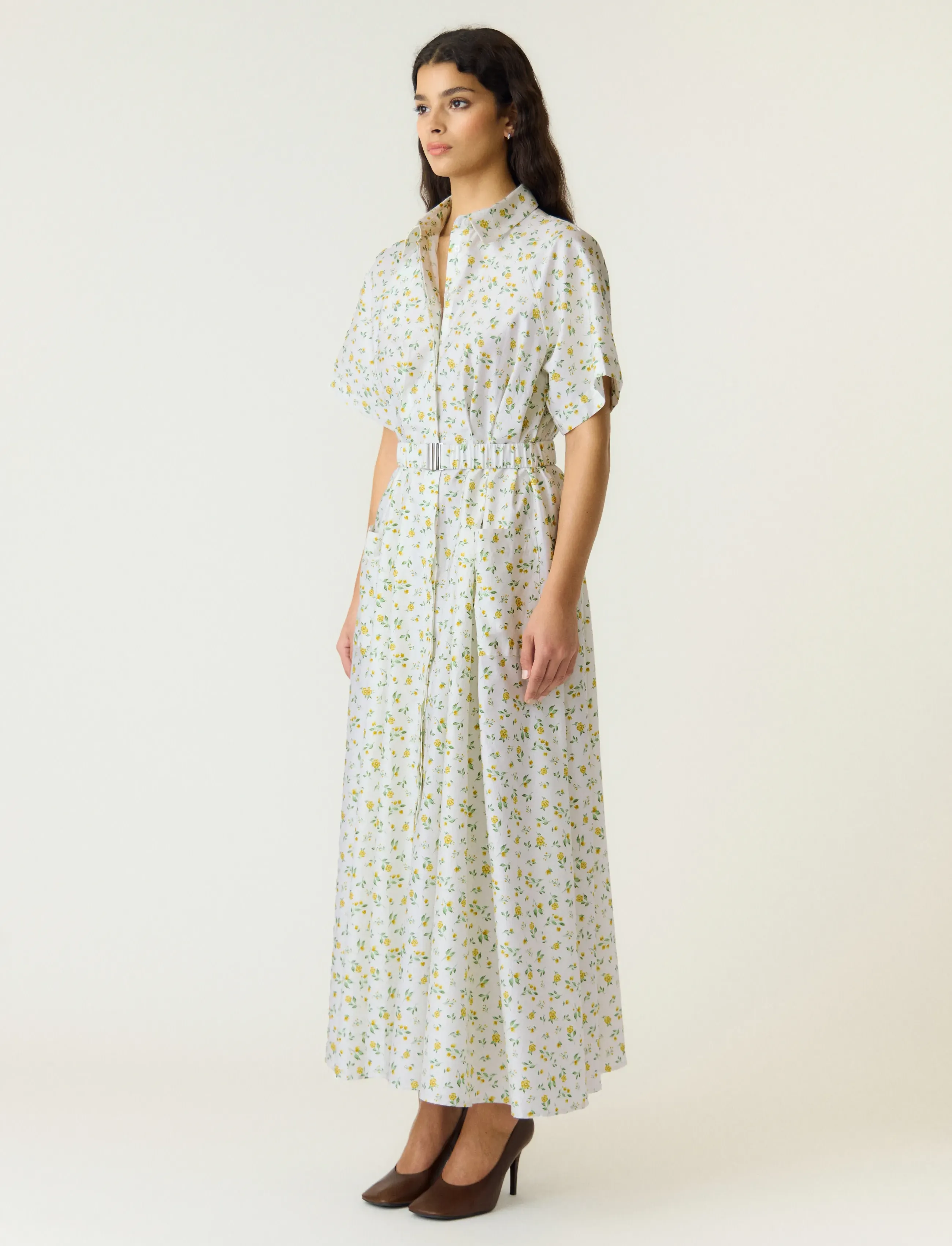 YAS - YASSALSY SS LONG DRESS S. - D2D - skjortekjoler - star white - 4