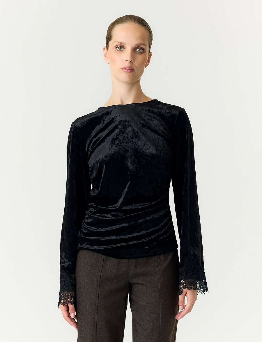 YAS - YASVELLIA LS TOP S. - SHOW - langärmelige blusen - black - 0