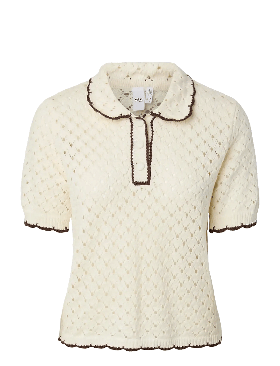 YAS - YASLINGO SS KNIT POLO TOP - EX - polosärgid - pristine - 1