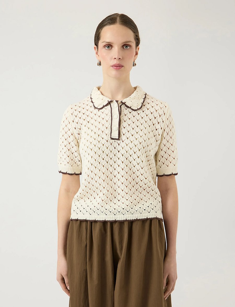 YAS - YASLINGO SS KNIT POLO TOP - EX - polosärgid - pristine - 0