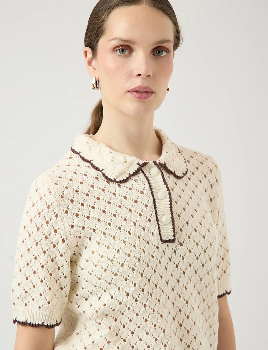 YAS - YASLINGO SS KNIT POLO TOP - EX - polosärgid - pristine - 5