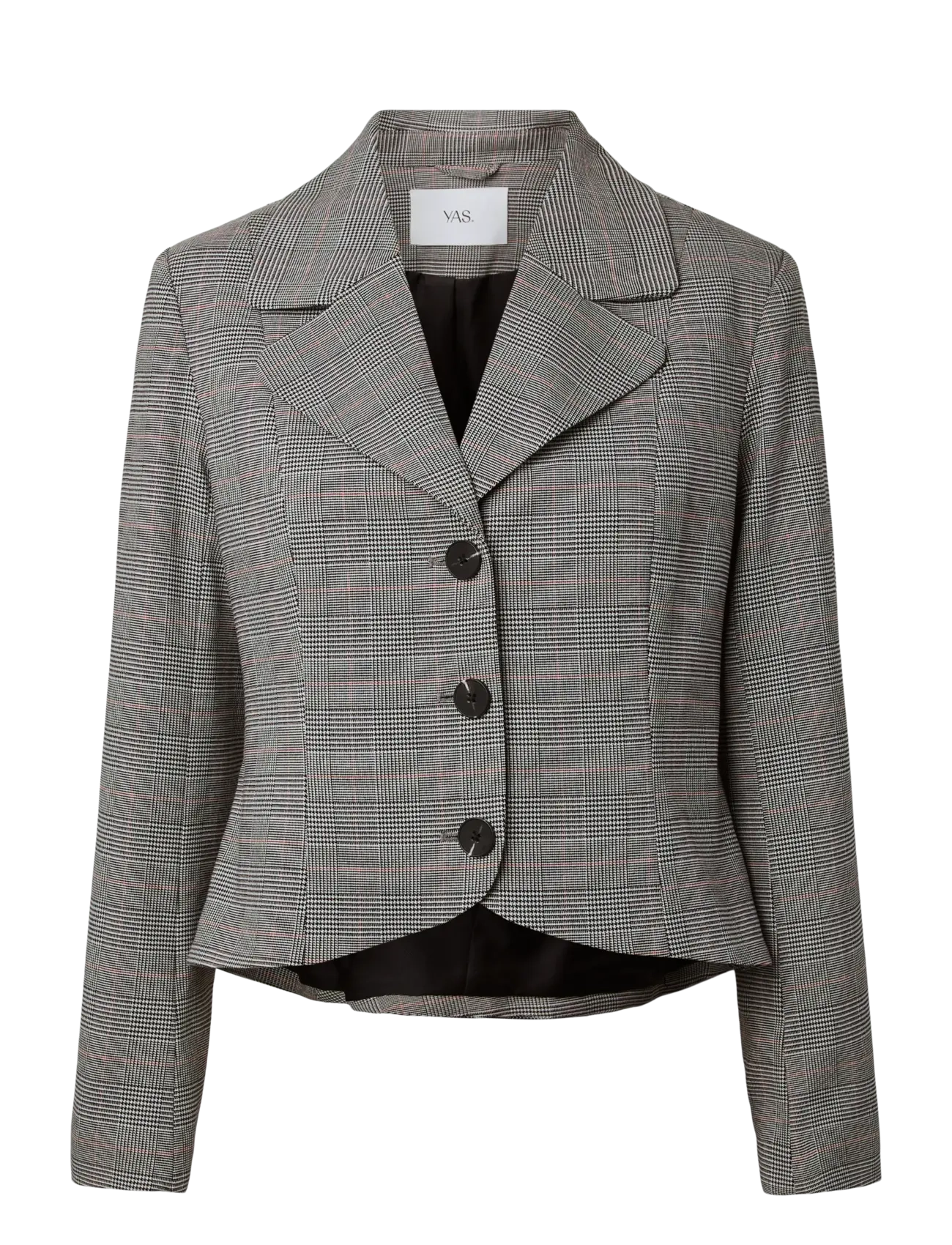 YAS Yasthela Ls Checked Jacke - Ex Schwarz - 42 - Damen