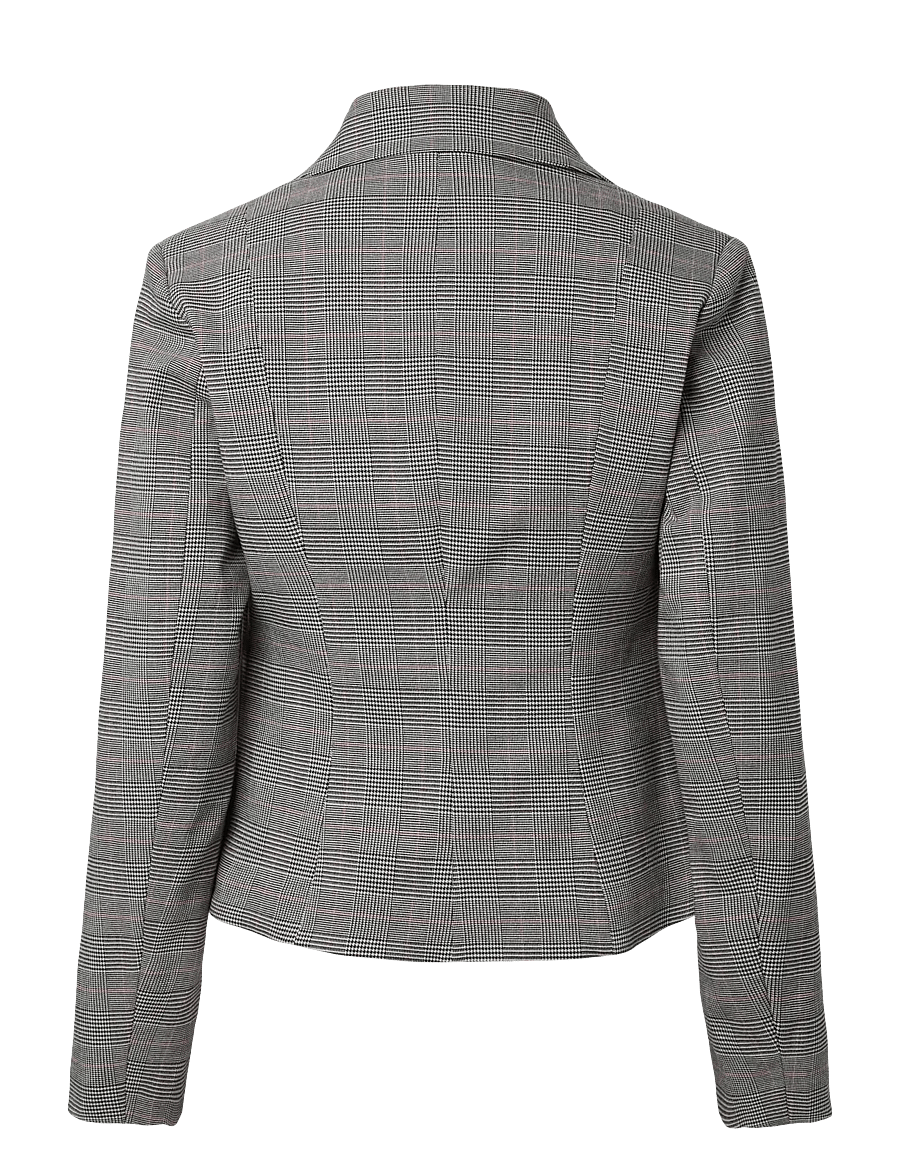 YAS - YASTHELA LS CHECKED JACKET - EX - vienaeiliai švarkai - star white - 2